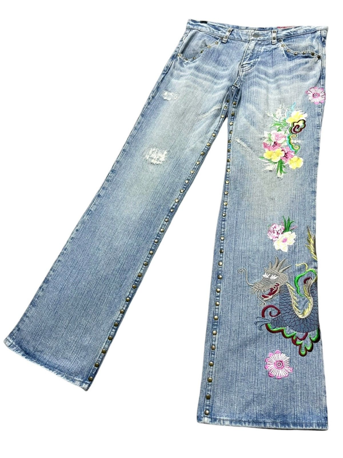 semanticdesign SEMANTIC SENSATION Karakuri Embroidery Studded Flare Size US 31 - 7 Thumbnail