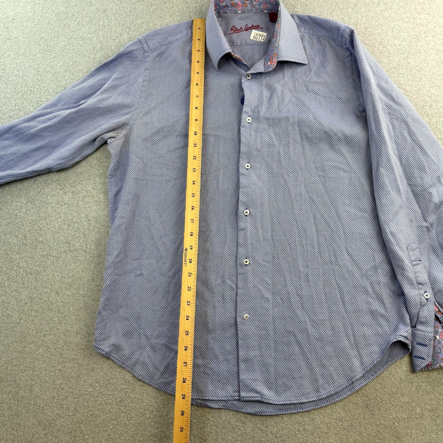 Robert Graham Robert Graham Shirt Mens Large Blue Geometric Print Long Sleeve Button Up Size US L / EU 52-54 / 3 - 3 Thumbnail