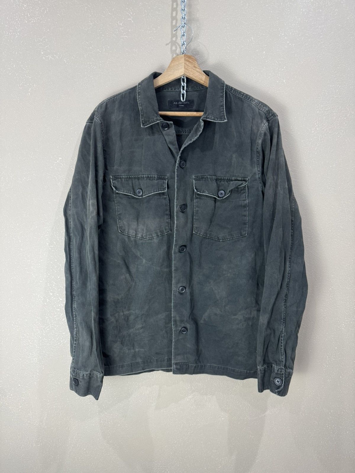 Allsaints Vintage All Saints Spitalfields Denim Faded Bedford LS Shirt Size US L / EU 52-54 / 3 - 1 Thumbnail