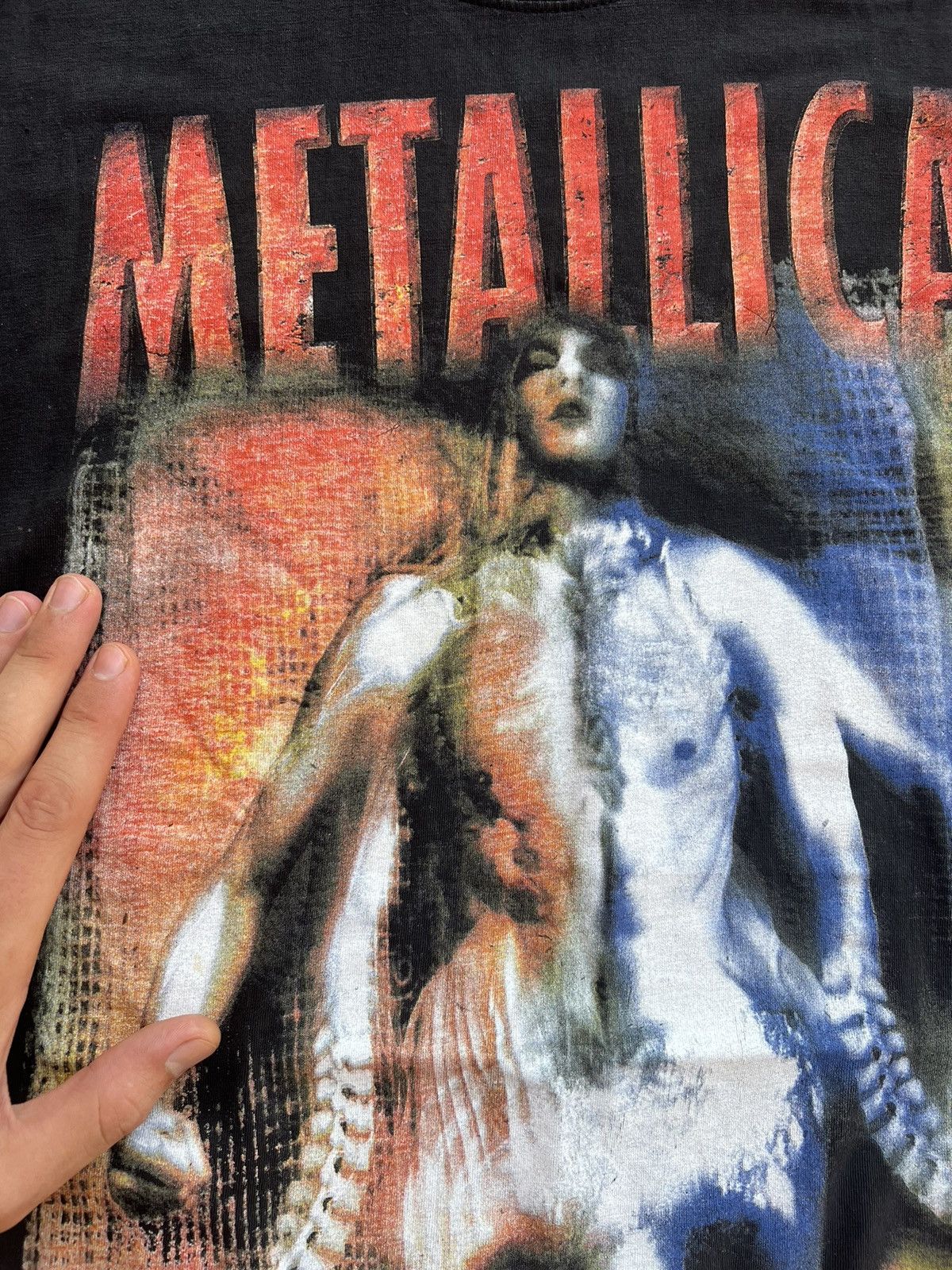 Band Tees × Vintage Vintage Metallica AOP 90s t shirt Size US L / EU 52-54 / 3 - 5 Thumbnail