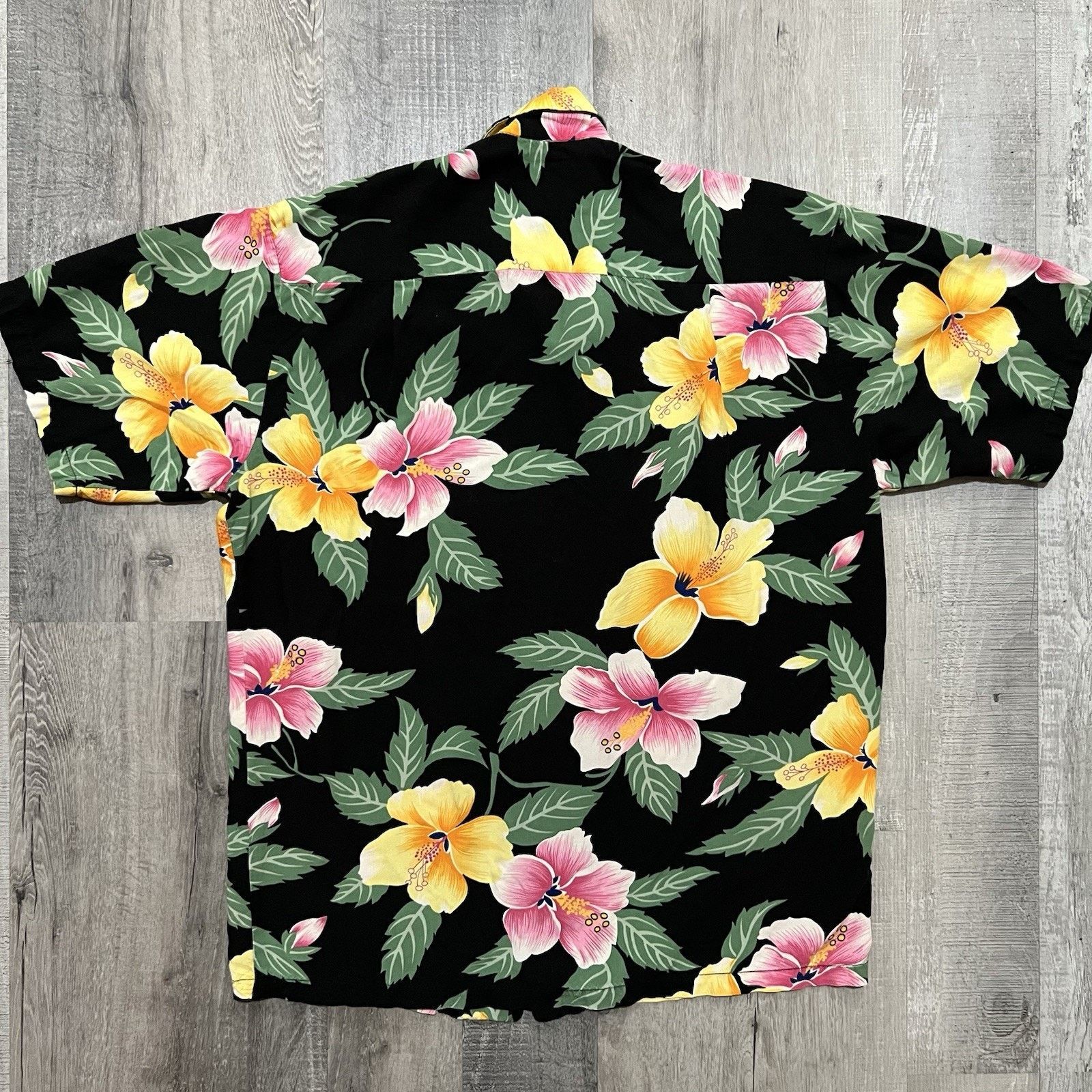 Pineapple Connection VTG Pineapple Juice Hawaiian Black Floral Rayon Shirt Beach Size US S / EU 44-46 / 1 - 2 Thumbnail