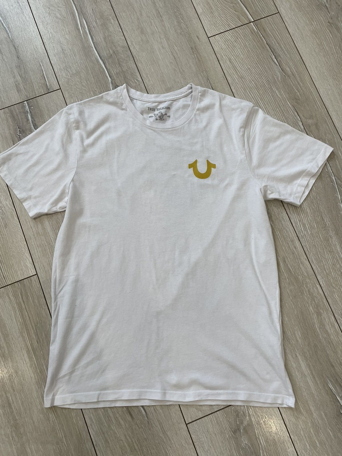 True Religion Vintage True Religion T-Shirt Big Logo Budha White Gold Man Size US M / EU 48-50 / 2 - 2 Thumbnail