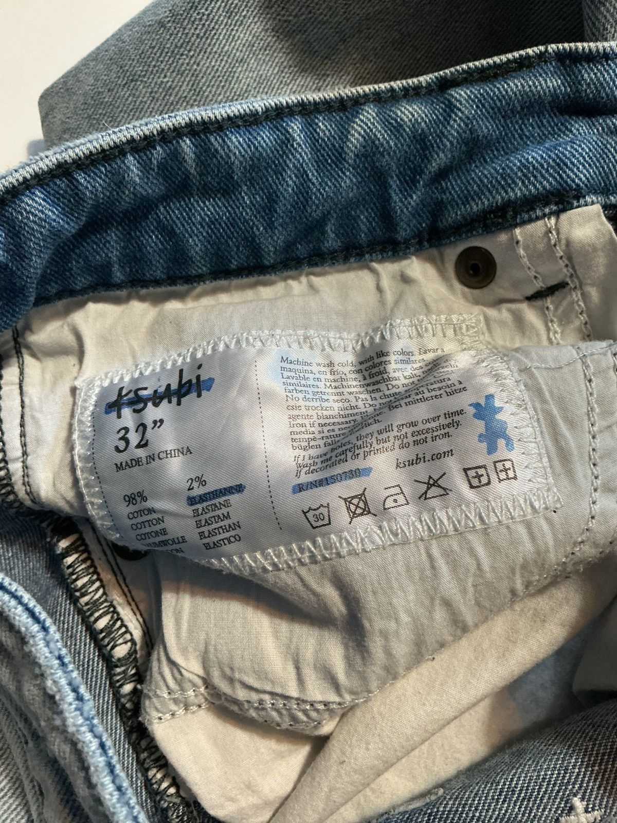 Ksubi $195 Ksubi Chitch Philly Distressed Button Fly Denim Jeans Size US 32 / EU 48 - 11 Thumbnail