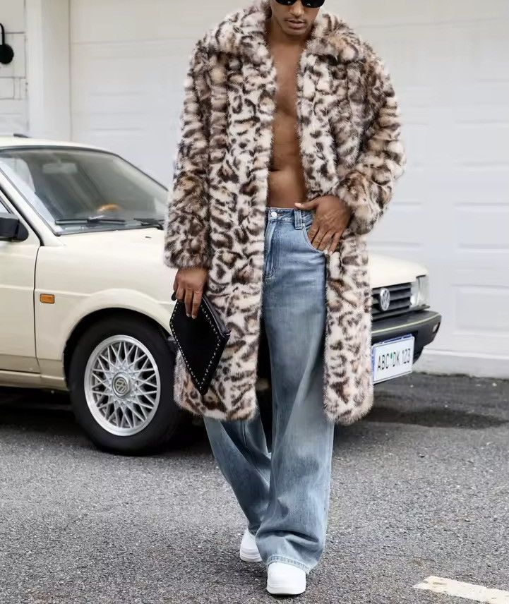 Vintage Leopard Fur Midi Y2K Vintage Style Warm Coat Jacket Size US L / EU 52-54 / 3 - 4 Thumbnail