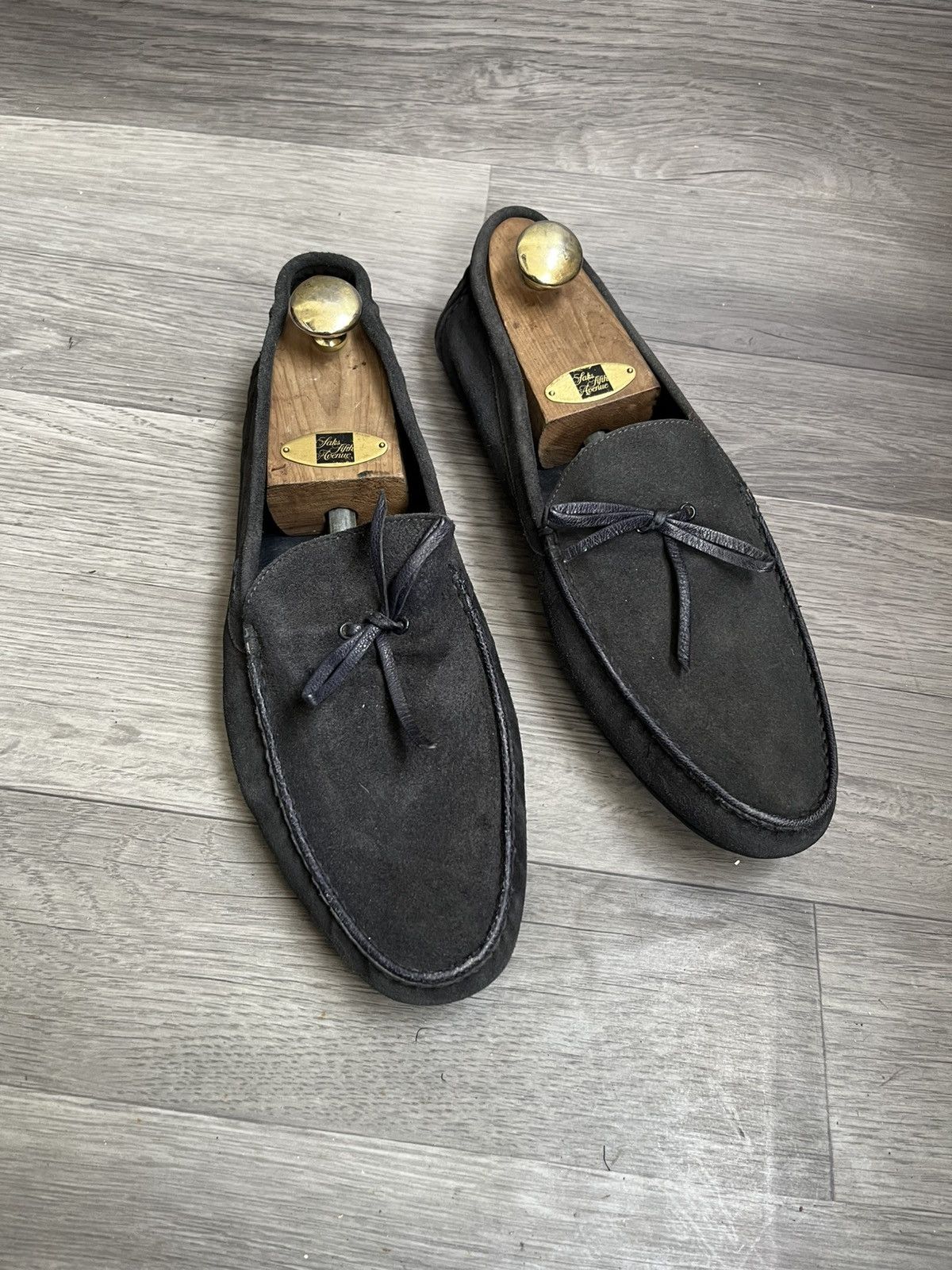 John Lobb John lobb navy blue suede penny loafer Size US 11.5 / EU 44-45 - 7 Thumbnail