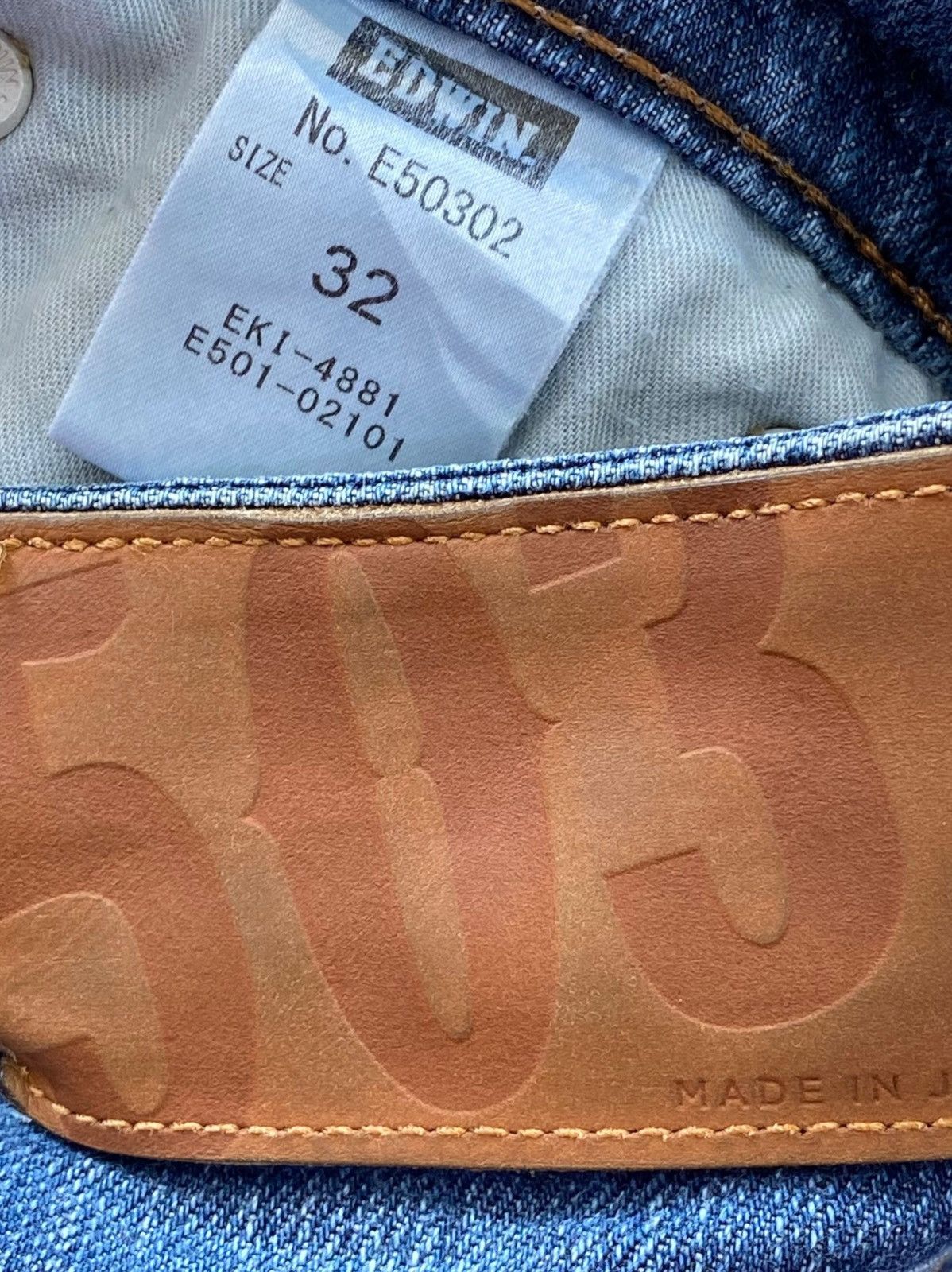 Edwin Edwin 503 Faded Blue Wash Whiskered Skinny Leg Jeans Size US 32 / EU 48 - 11 Thumbnail