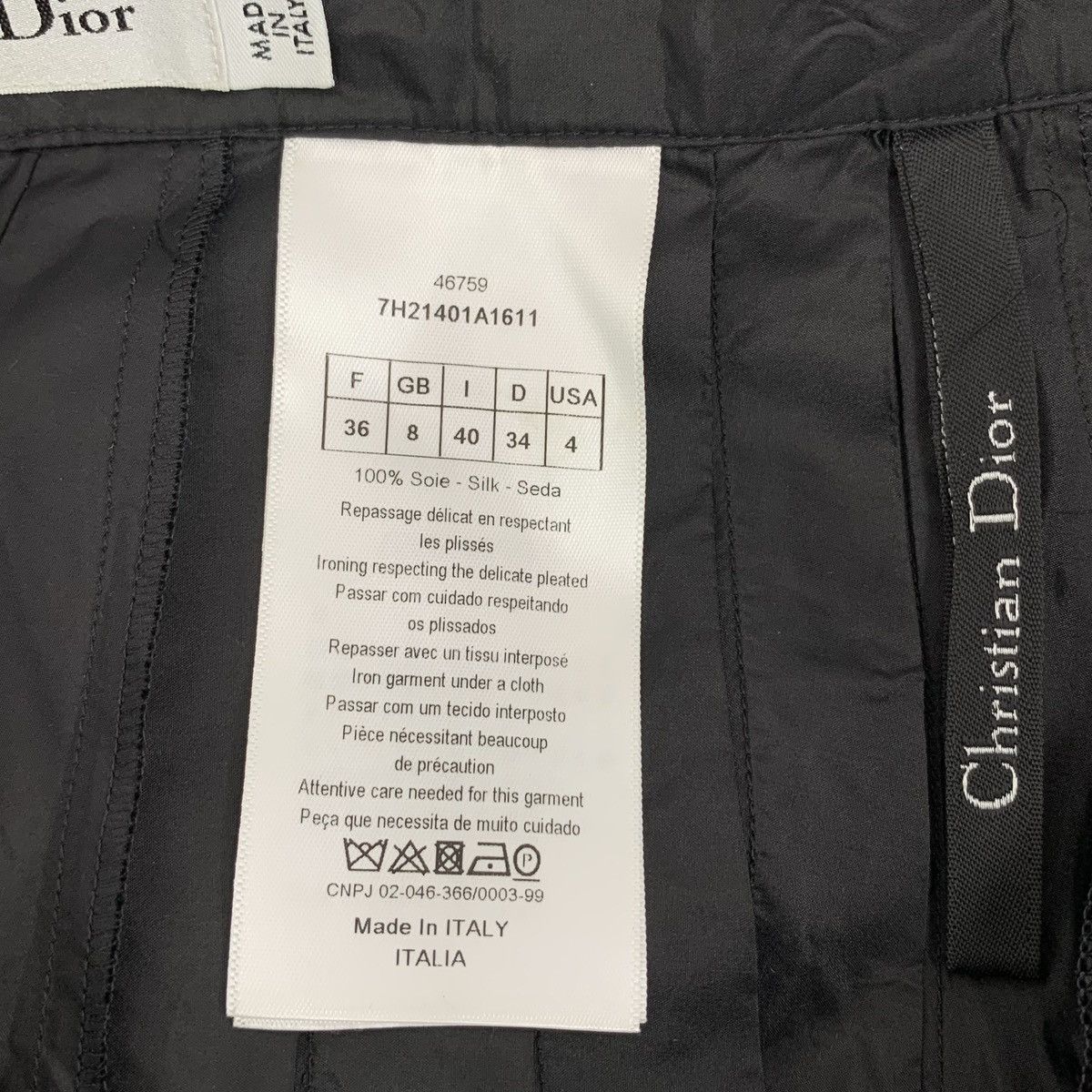 Dior Dior Black Mulberry Silk Pleated Casual Skort K26WX Size 25" / US 0 / IT 36 - 6 Thumbnail