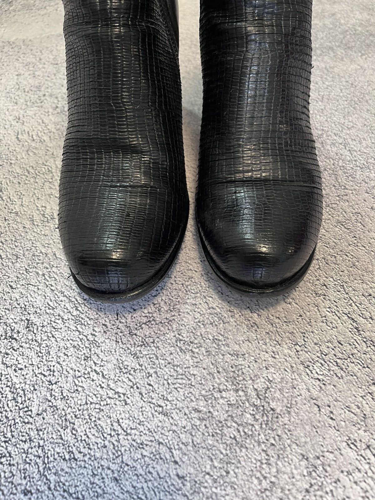 A.S.98 AS.98 Black Textured Leather Block Heel Boots Size 40 Size US 10 / IT 40 - 13 Thumbnail