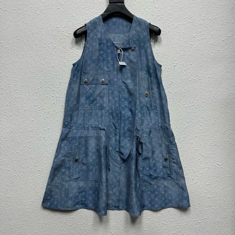 Louis Vuitton blue sleeveless dress by louis vuitton-dmc Size US 31 - 1 Thumbnail