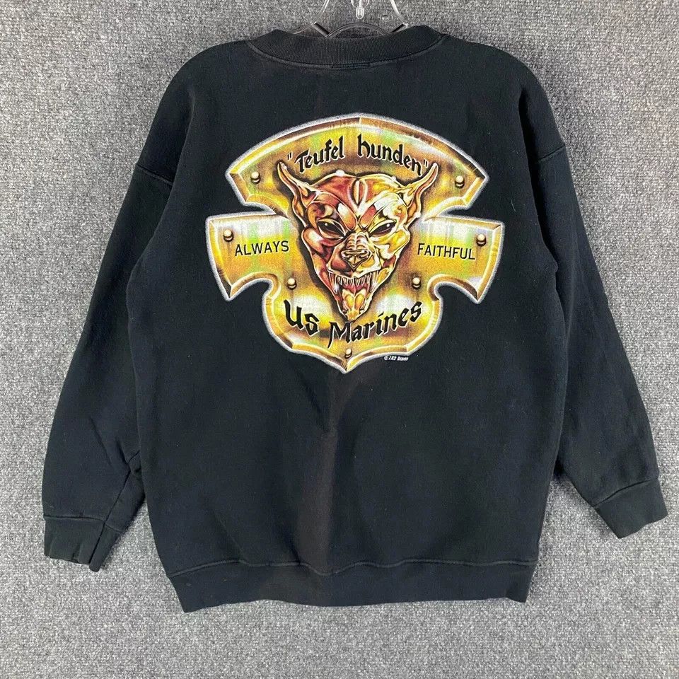 Vintage US Marines Sweatshirt Men Large 720 Design Distressed Size US L / EU 52-54 / 3 - 7 Thumbnail