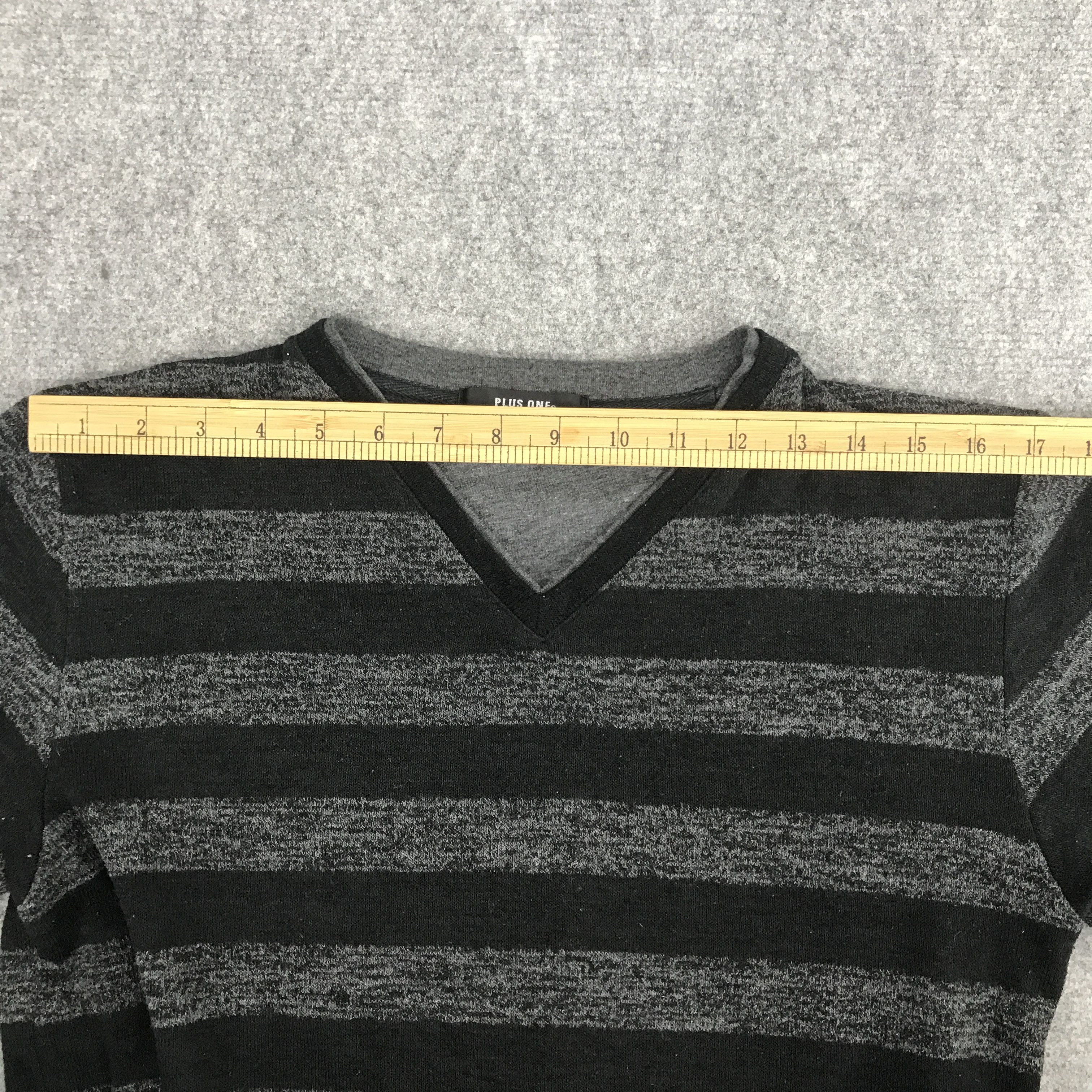 Japanese Brand × Plus One Clothing Rare plus one Striped long sleeve t-shirt Size US M / EU 48-50 / 2 - 5 Thumbnail