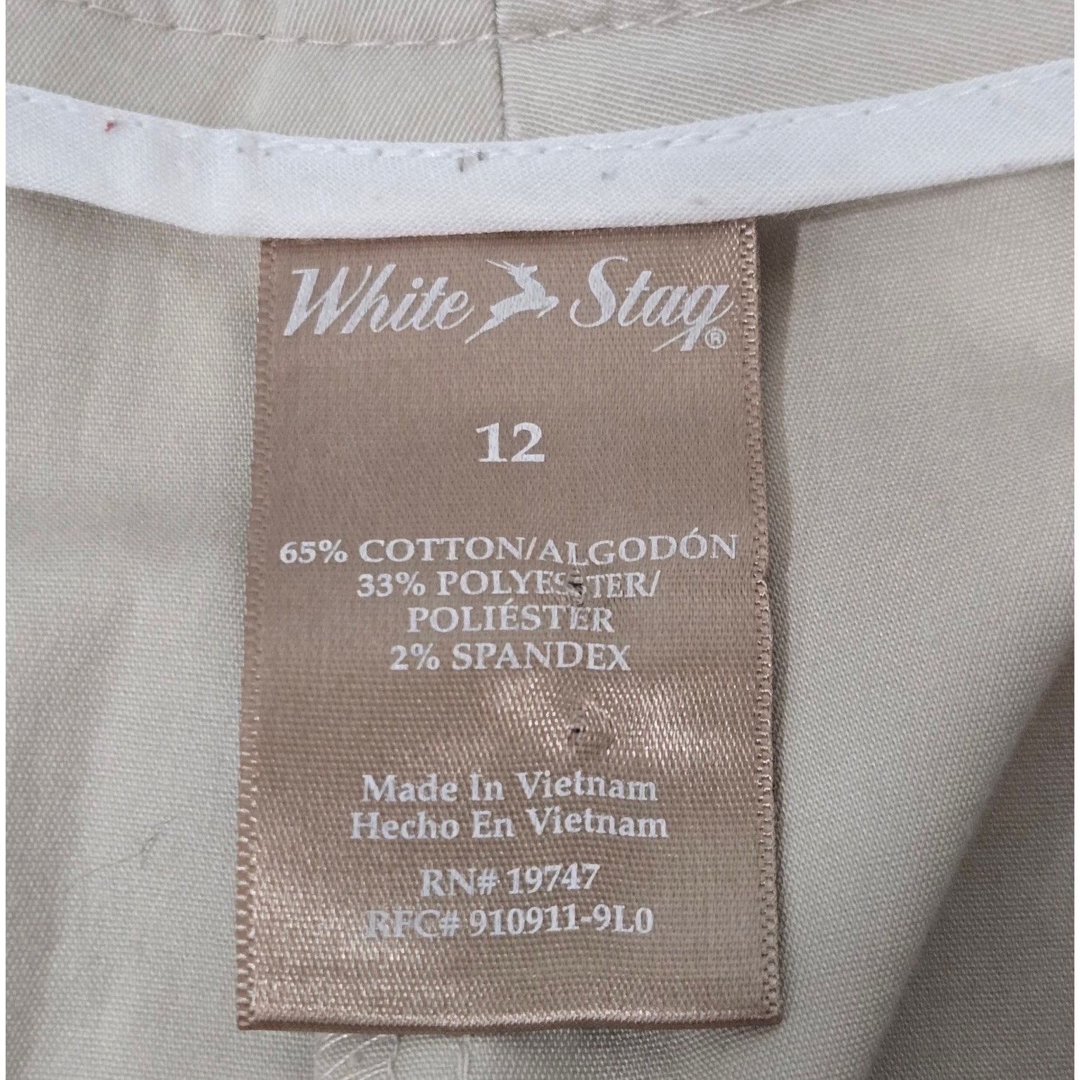 Other White Stage Tan Flat Front Chino Shorts 12 Lightweight Size 34" / US 12 / IT 48 - 3 Thumbnail