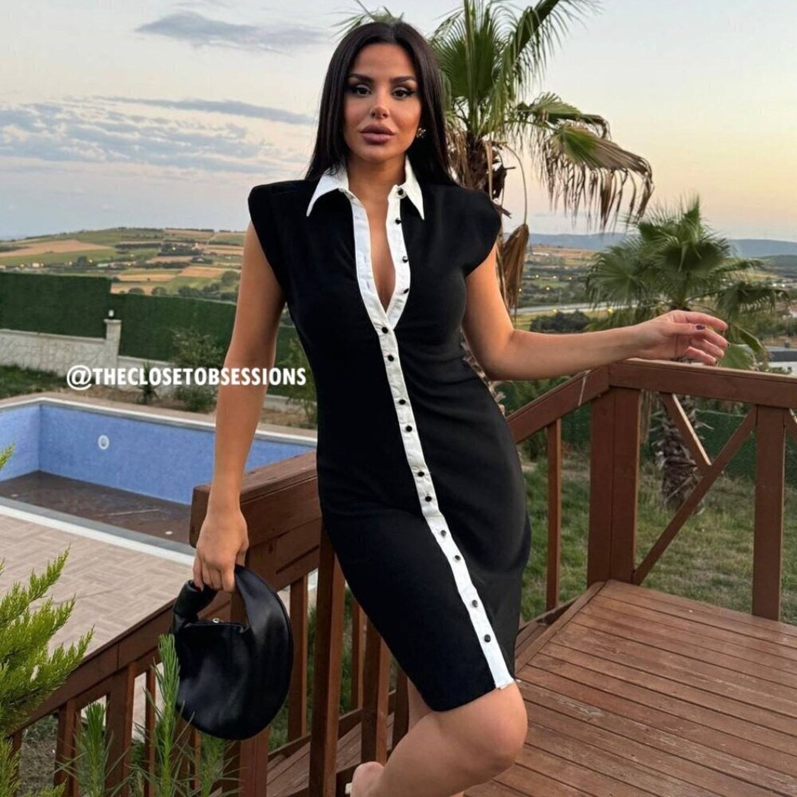 Zara CHANEL VIBES!!! ZARA BLOGGER FAVE!!! Contrasting Mini Dress Size L / US 10 / IT 46 - 2 Thumbnail