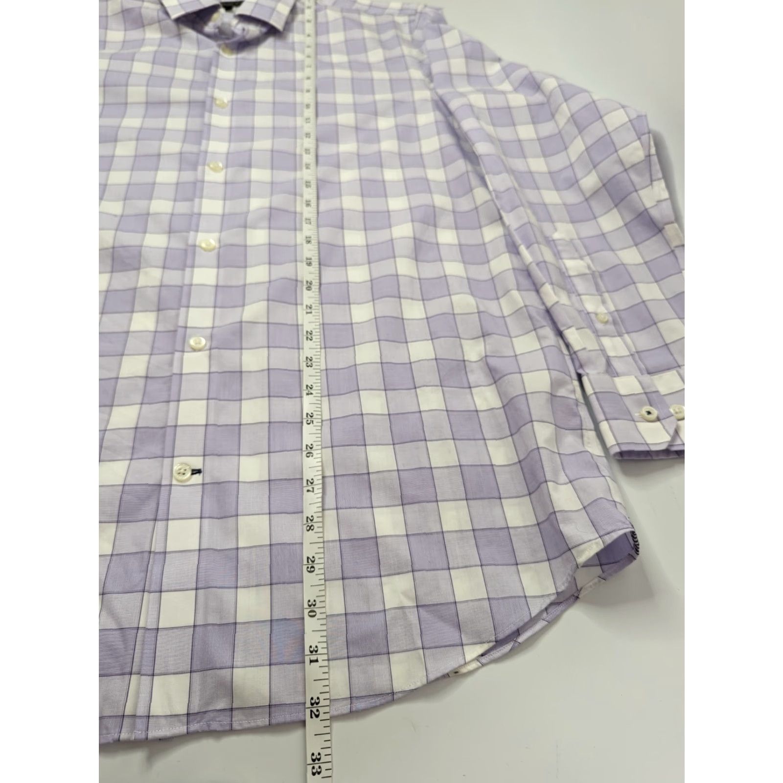 Banana Republic Banana Republic Purple Plaid Camden Fit Non-Iron Mens Large Long Sleeve Shirt Size US L / EU 52-54 / 3 - 5 Thumbnail