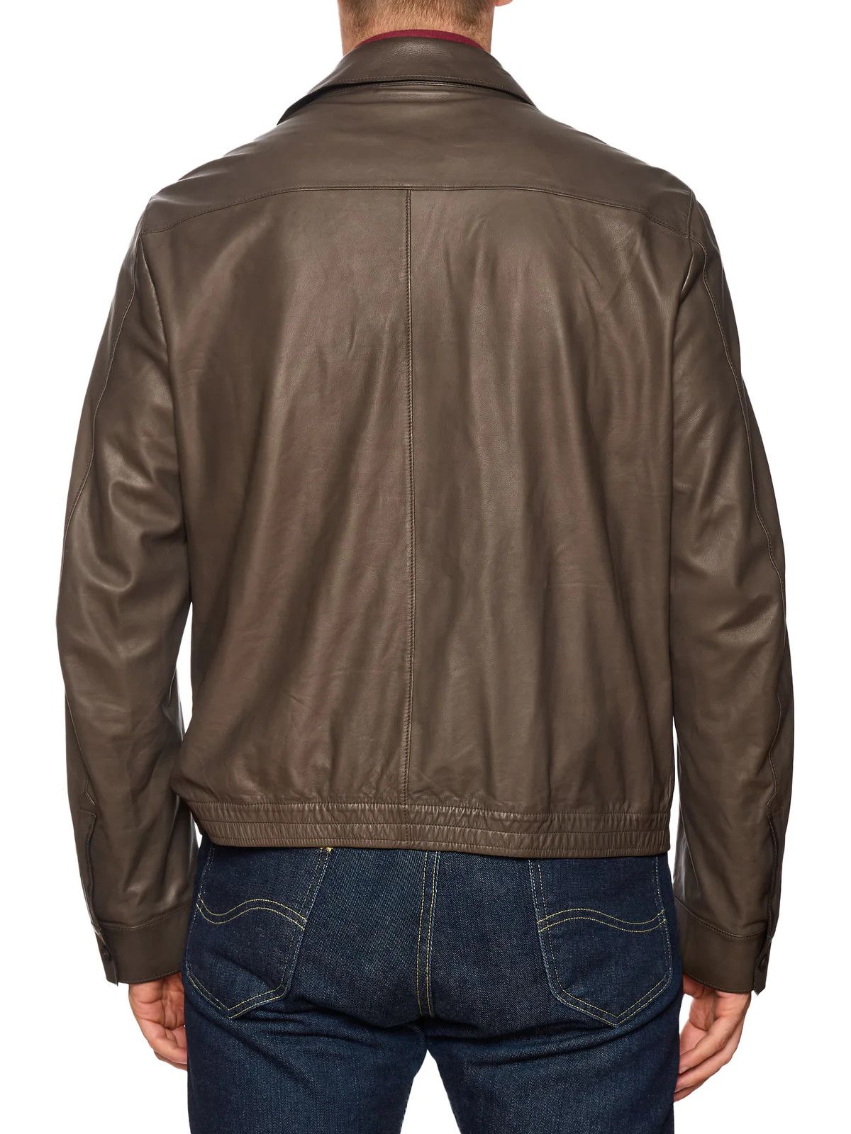 Ermenegildo Zegna ERMENEGILDO ZEGNA Taupe Calfskin Leather Jacket Size US L / EU 52-54 / 3 - 4 Thumbnail