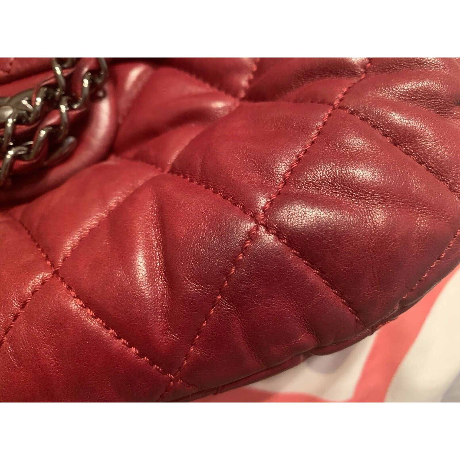 Chanel CHANEL ACCORDION FLAP BAG Burgundy In Quilted Leather Size ONE SIZE - 14 Thumbnail