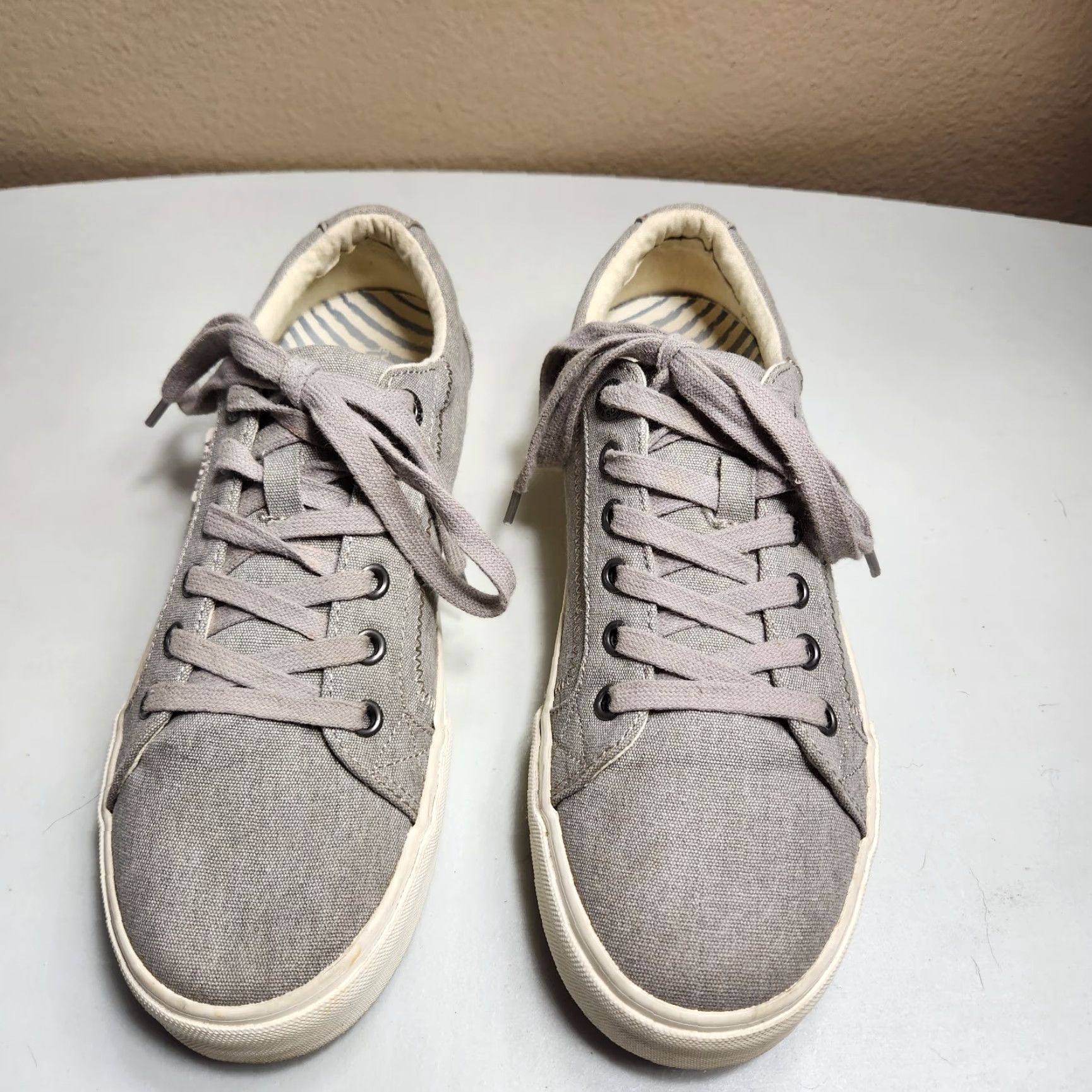 Taos Taos Plim Soul Womens |8.5| Gray Wash Canvas Comfort Sneakers Shoes Casual Walking Size US 9 / IT 39 - 5 Thumbnail