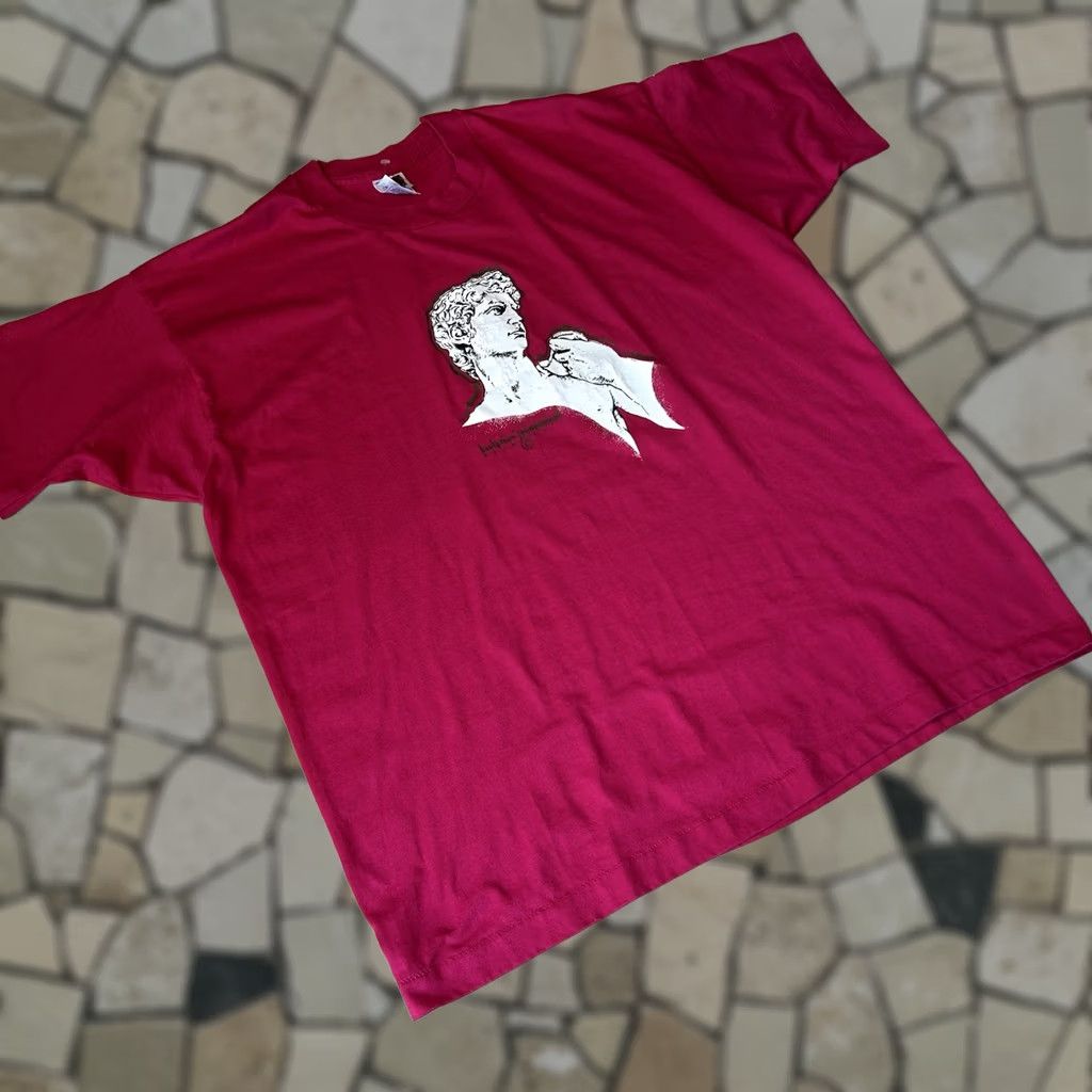 Fruit Of The Loom Vintage Statue of David Tee Short Sleeve Size 2XL - Fruit of the Loom - Dark Pink Size US 39 - 1 Thumbnail