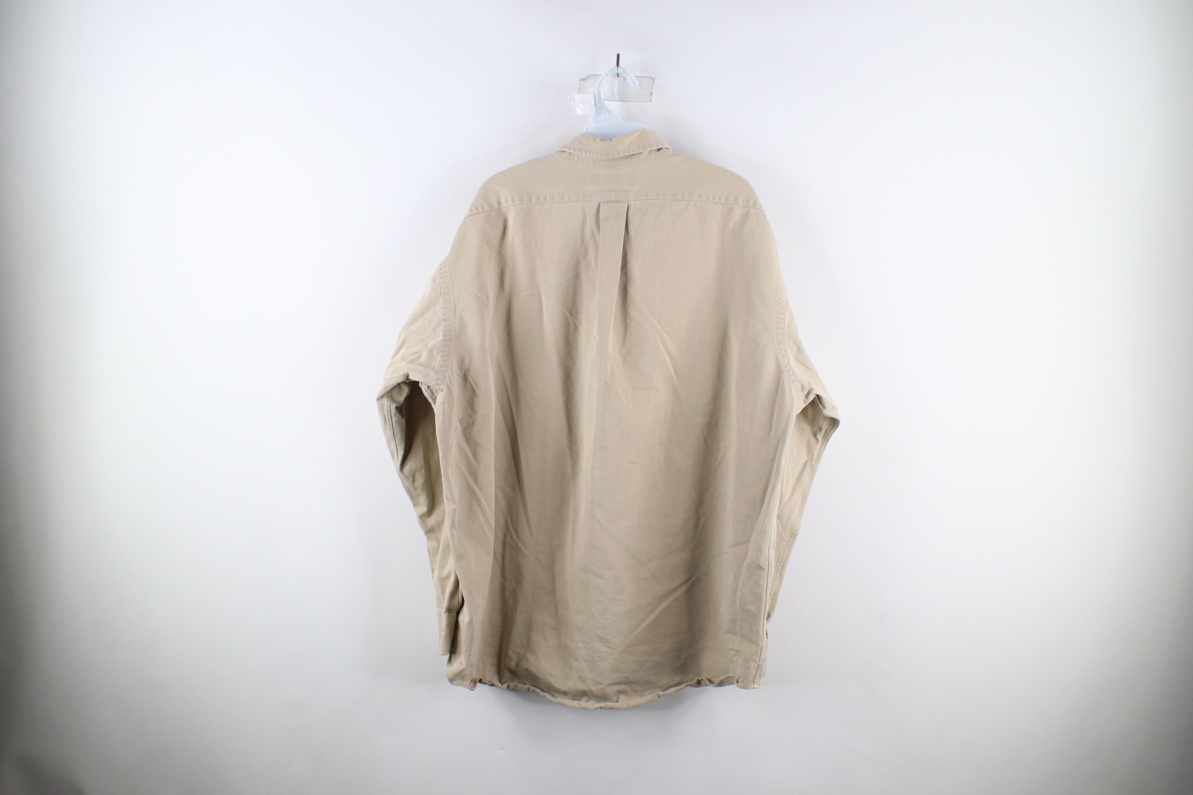 Ralph Lauren × Vintage Vintage 90s Ralph Lauren Collared Button Down Shirt Beige Size US XL / EU 56 / 4 - 8 Thumbnail