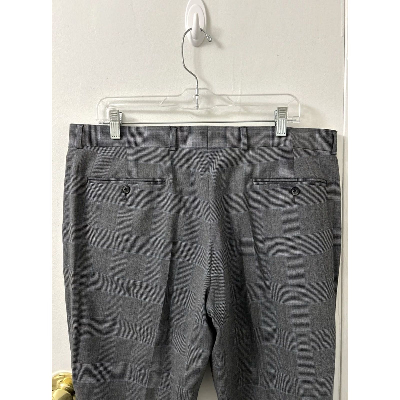 Brooks Brothers Brooks Brothers Pants Mens 36x26 Gray Explorer Collection Houndstooth Plaid Dress Pants Tweed Front Flat Front Button Zip Size US 36 / EU 52 - 7 Thumbnail
