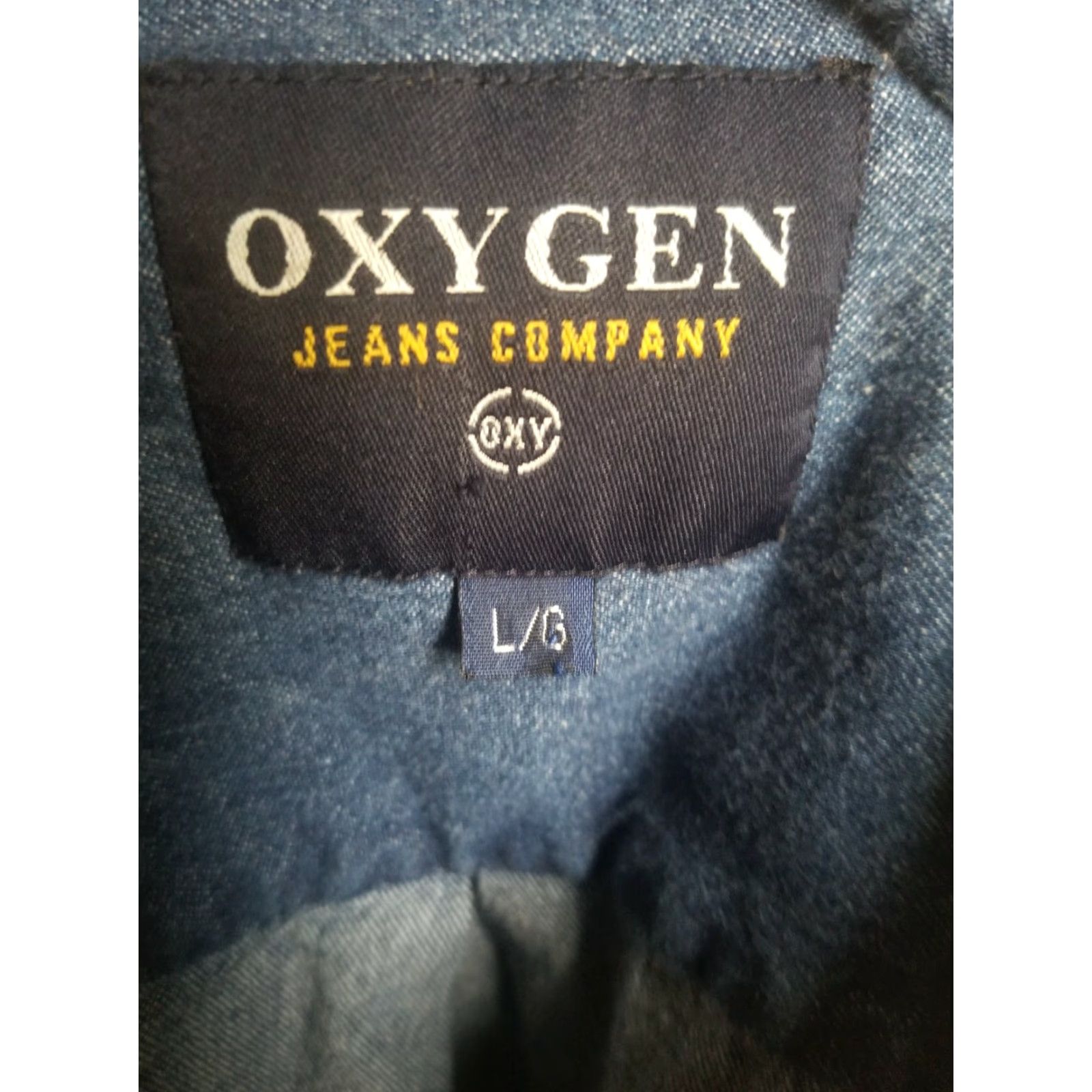 Vintage VINTAGE Oxygen Denim Shirt Mens L Wing Collar Embroidered Fish Button-Up 1990s Blue Short Sleeve 70s 80s 90s Mens Size L / US 10 / IT 46 - 6 Thumbnail