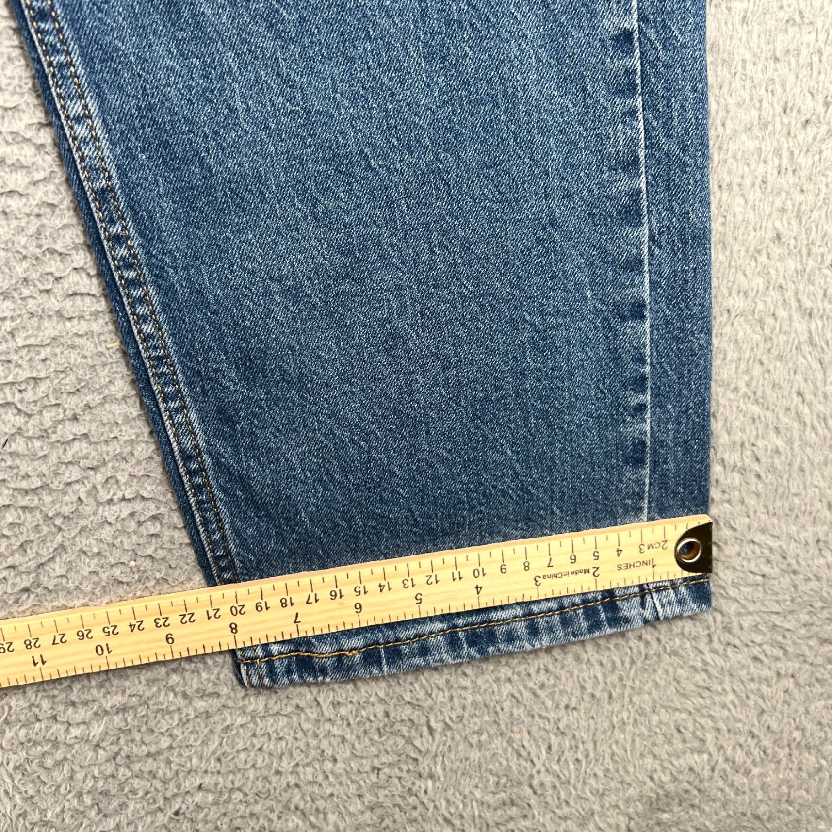 Levi's Levi's 505 Jeans Mens 34x32 Medium Wash Fade Straight Leg Regular Fit Denim Blue Size US 34 / EU 50 - 2 Thumbnail
