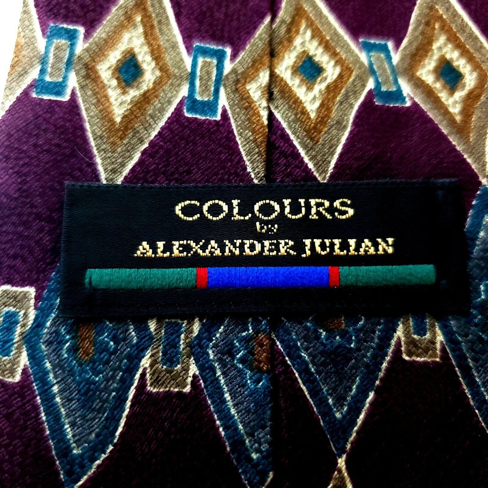Alexander Julian Alexander Julian Colours Red Geometric Silk Tie Short Wide W Size ONE SIZE - 3 Thumbnail