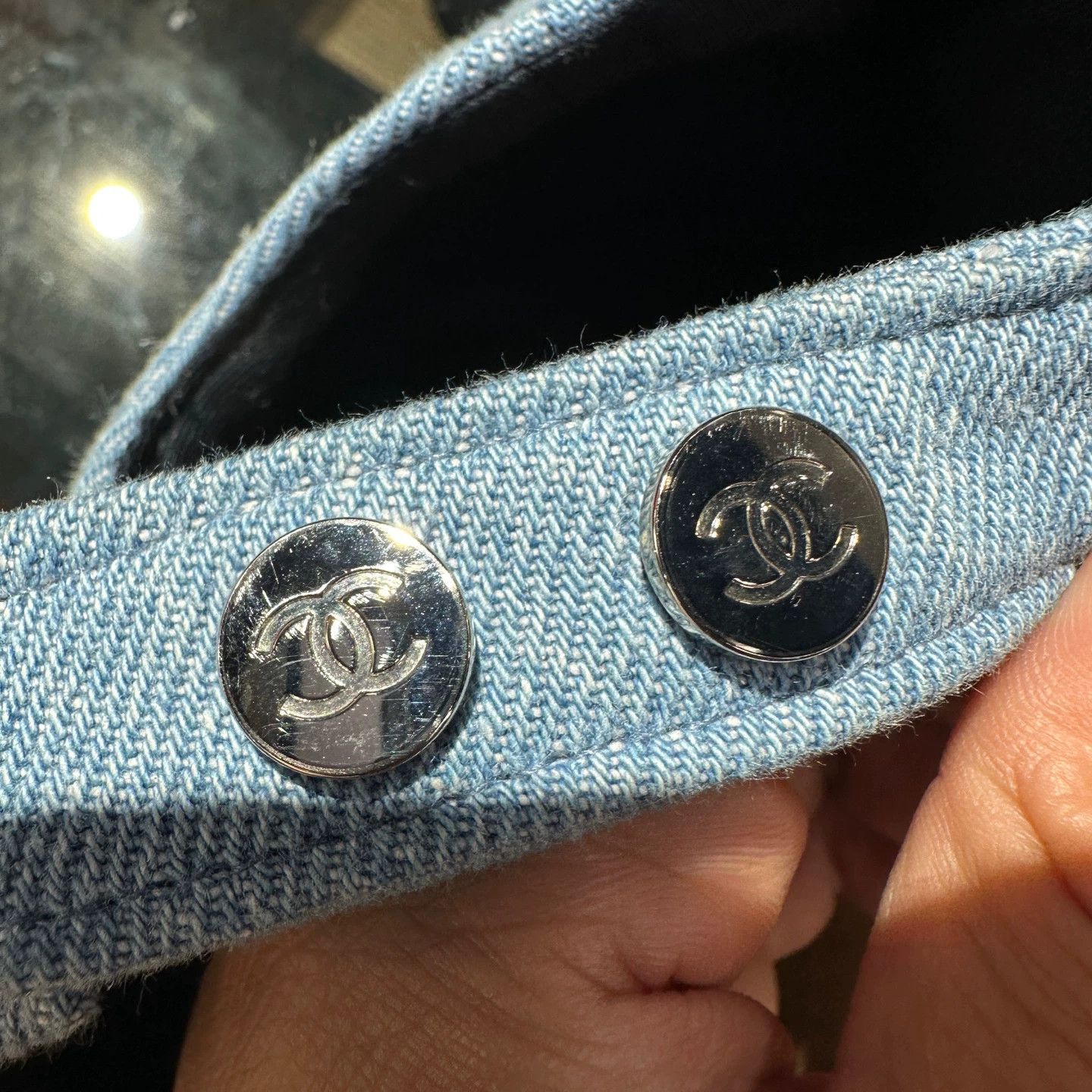 Chanel Chanel may122 Logo Denim Cotton Cap Size ONE SIZE - 5 Thumbnail
