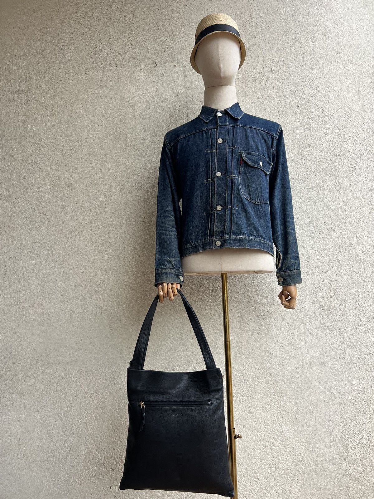 Leather TAKANO Japan Black Leather Asymmetrical Tote Bag Size ONE SIZE - 1 Thumbnail