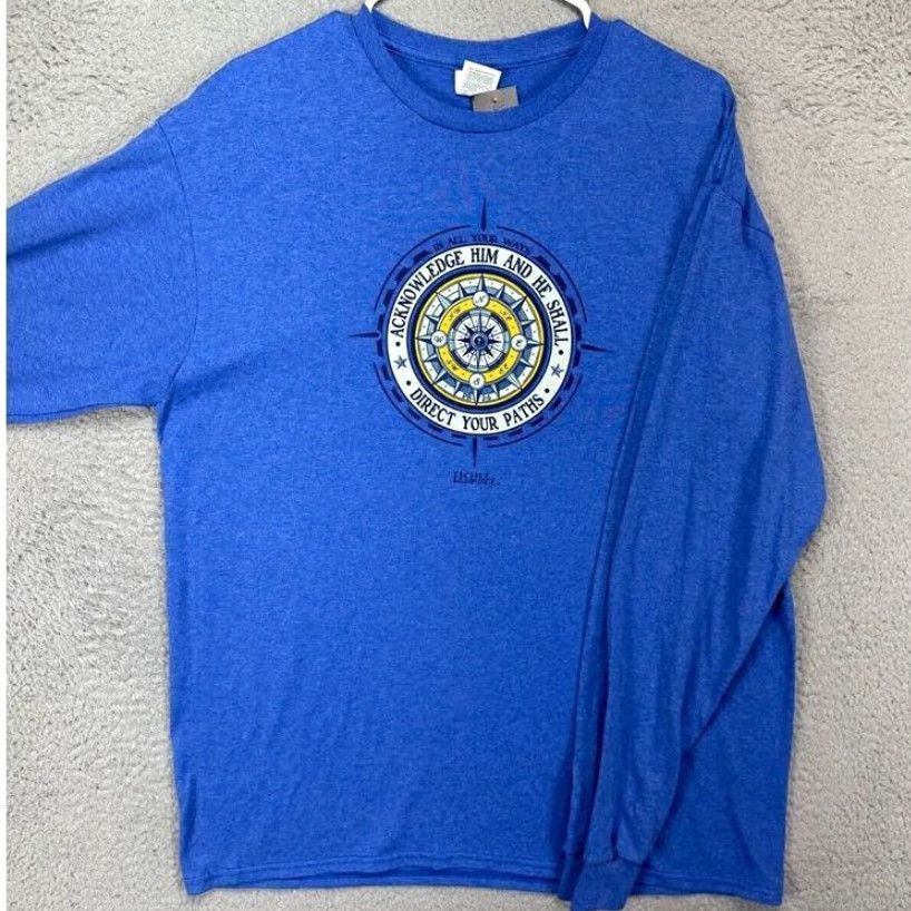 Delta Delta Pro Weight T-Shirt Unisex Adult Large Blue Crew Neck Long Sleeve Tee NEW Size US L / EU 52-54 / 3 - 2 Thumbnail