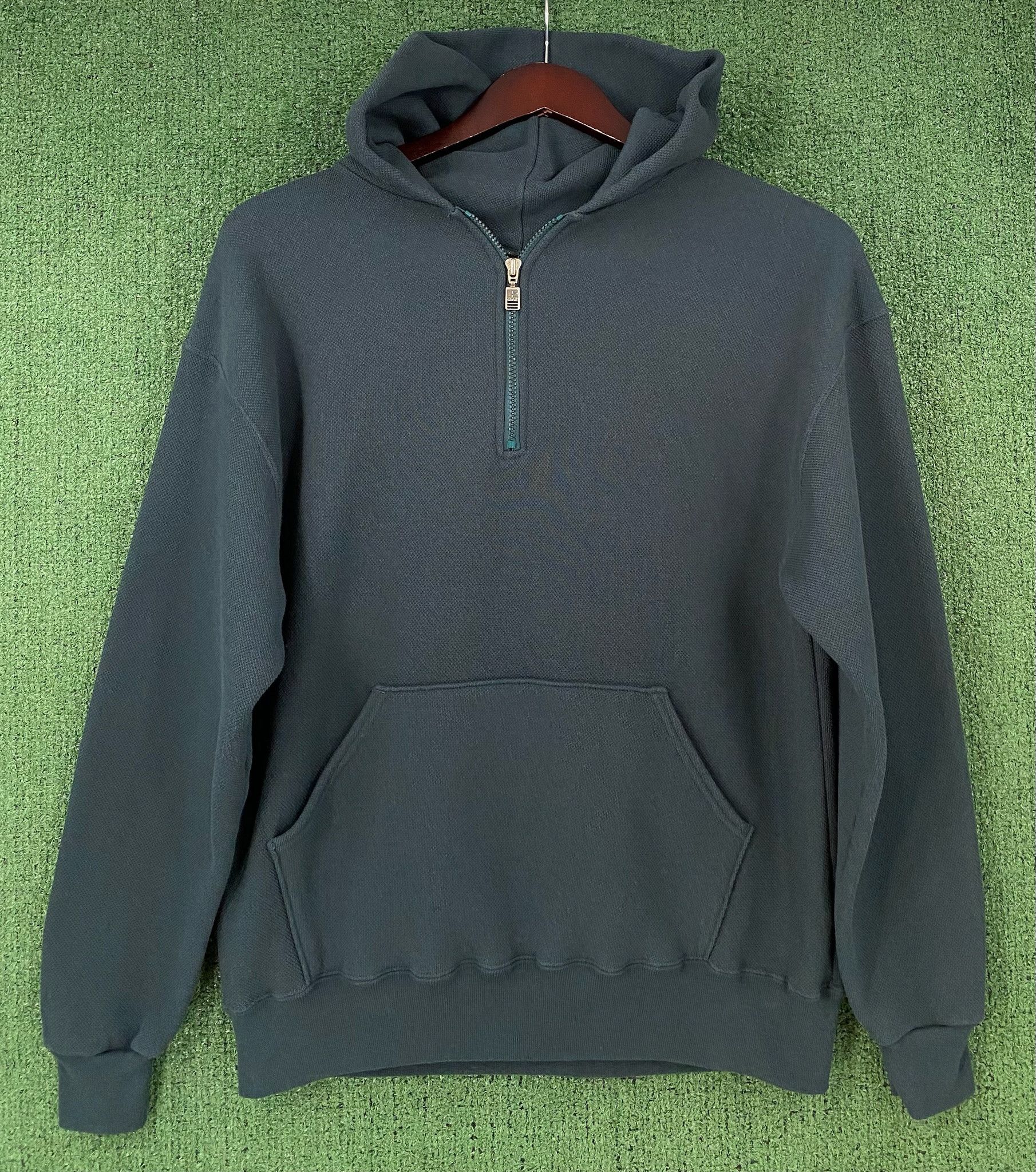 Russell Athletic 90’s Russell Athletic Forest Green 1/4 Zip Hoodie Large Size US L / EU 52-54 / 3 - 1 Thumbnail