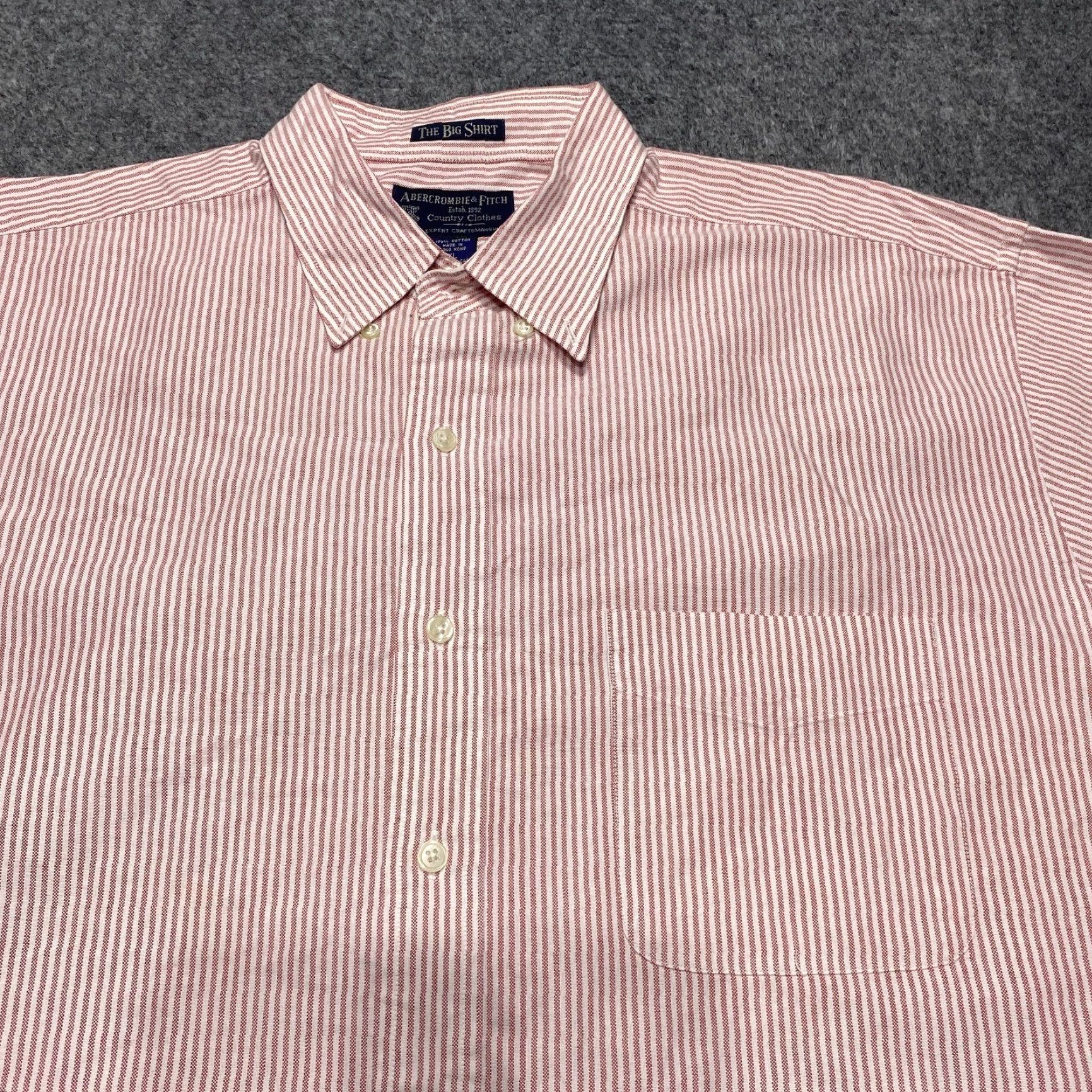 Abercrombie & Fitch VINTAGE Abercrombie & Fitch Shirt Men XL Pink Striped Button Long Sleeve Oxford Size US XL / EU 56 / 4 - 2 Thumbnail