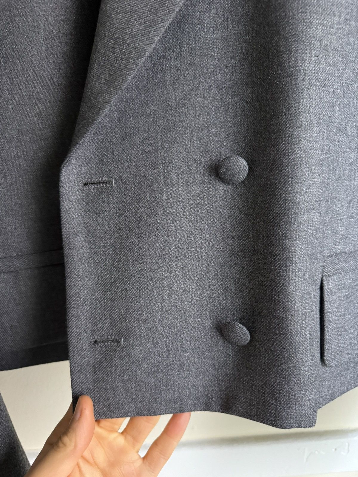 Vaquera VAQUERA CROPPED PADDED SHOULDER GREY BLAZER Size M / US 6-8 / IT 42-44 - 2 Thumbnail