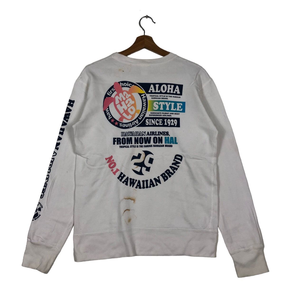 Japanese Brand 🔥90’s Vintage Sweatshirt Hawaiian Airlines Big Logo Size US M / EU 48-50 / 2 - 8 Thumbnail