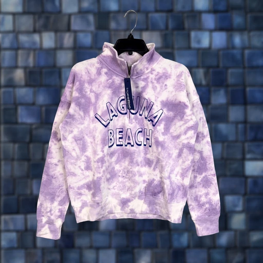 Vintage GEAR FOR SPORTS Laguna Beach Sweatshirt Womens Small Purple Tie Dye 1/4 Zip NWT California Cali Batik Fleece Pullover Shirt Womens SS0 Size S / US 4 / IT 40 - 1 Thumbnail