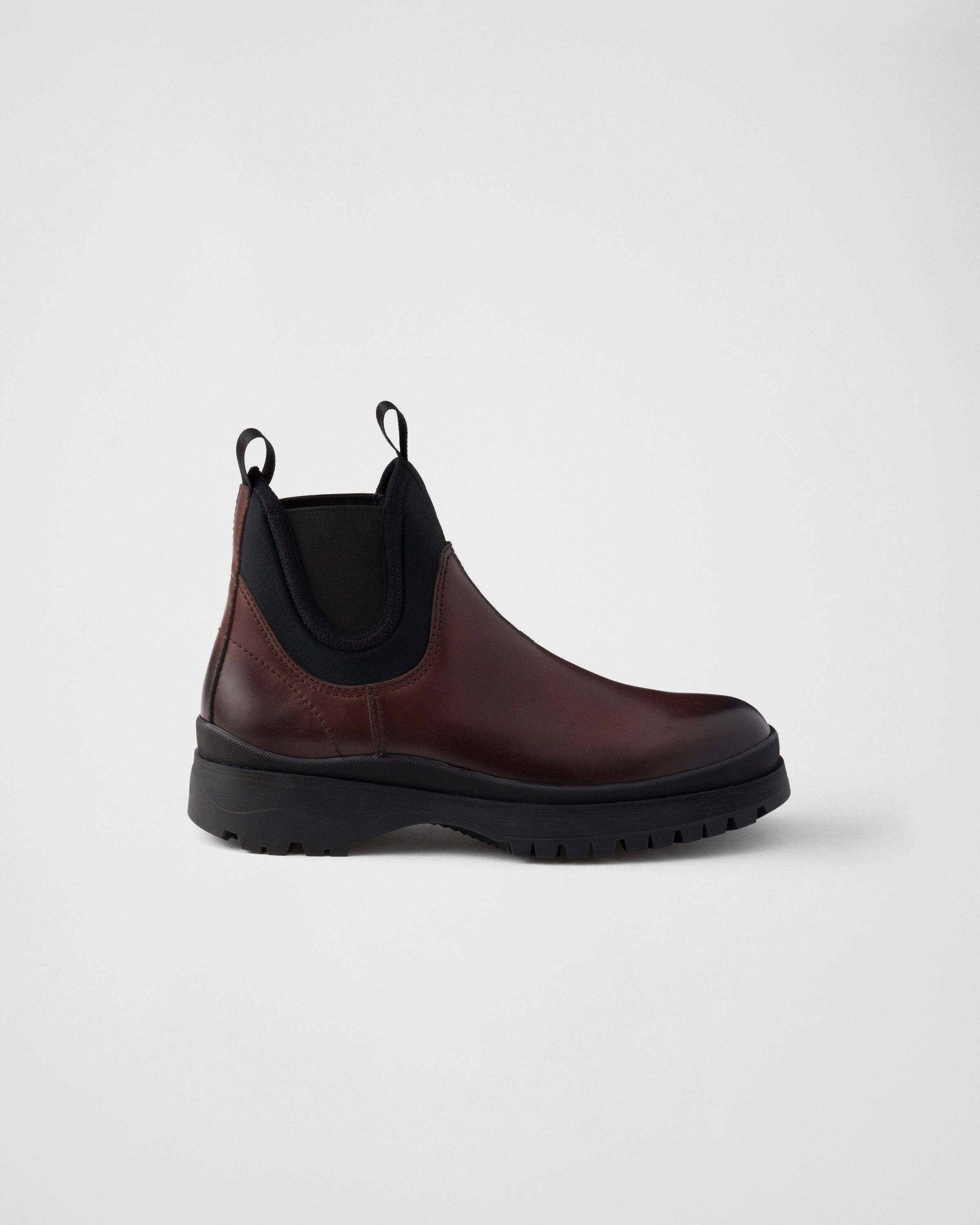 Prada o1la1rc1a0925 Leather Stretch Fabric Chelsea Boots Size US 9 / EU 42 - 2 Thumbnail