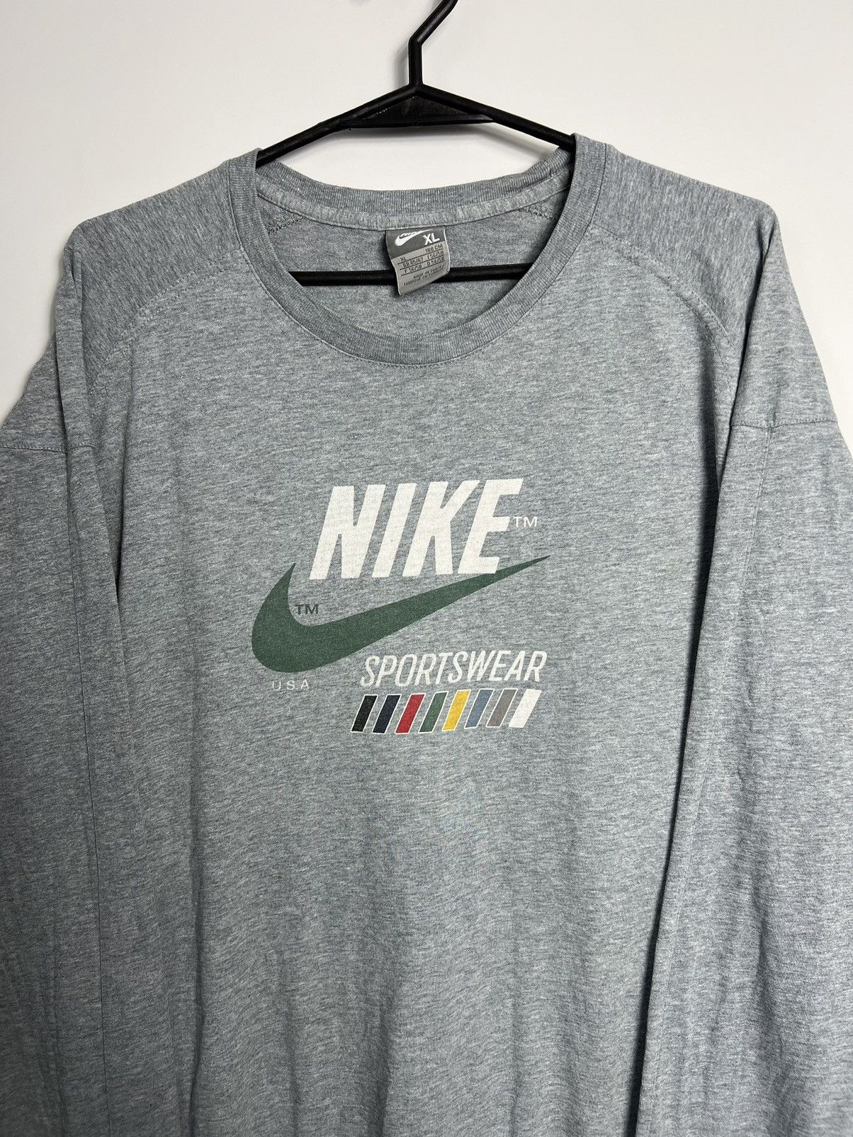 Nike × Vintage Longsleeve Nike USA big logo Size US XL / EU 56 / 4 - 2 Thumbnail