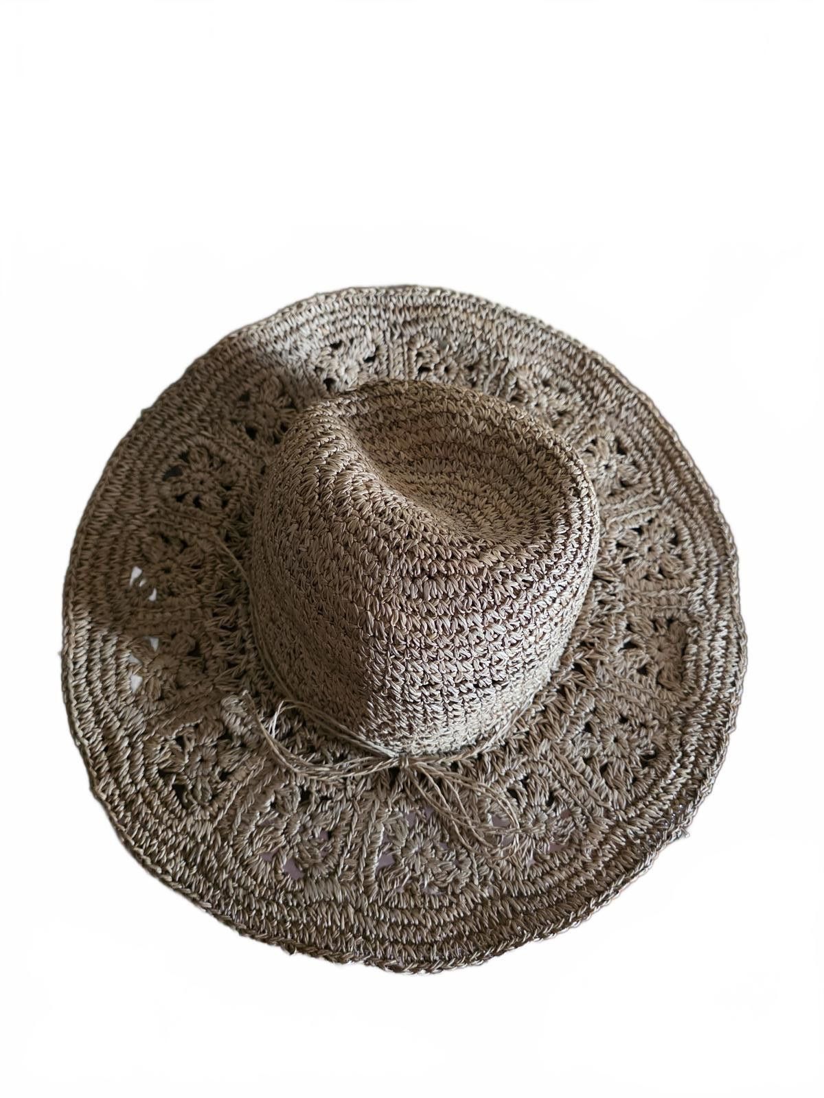 Other Tropical Trends Straw Sun Hat Floral Brim One Size Boho Fun Size ONE SIZE - 3 Thumbnail