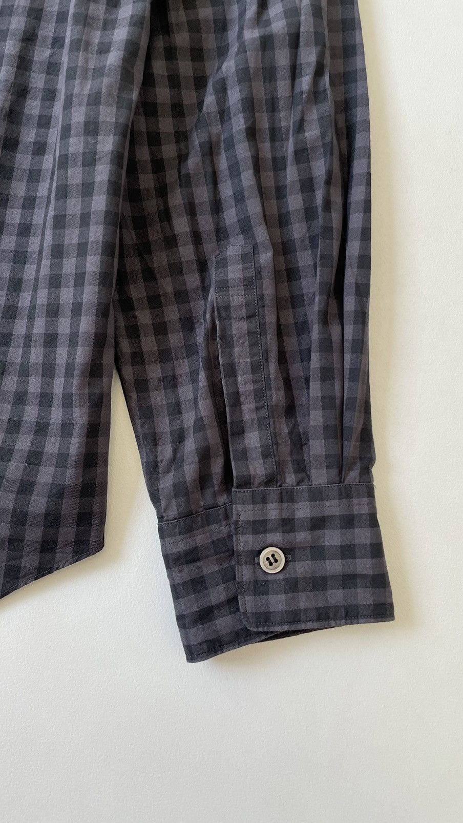 Comme des Garcons Over Dyed Black/Grey Gingham Check Shirt Size US M / EU 48-50 / 2 - 16 Thumbnail