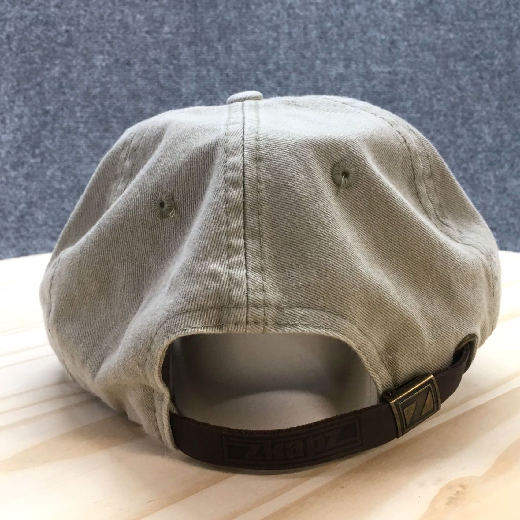 Vintage Zkapz Baseball Cap Hat Mens Beige One Size Curved Brim Casual Stock Part Stock Adjustable Size ONE SIZE - 6 Thumbnail