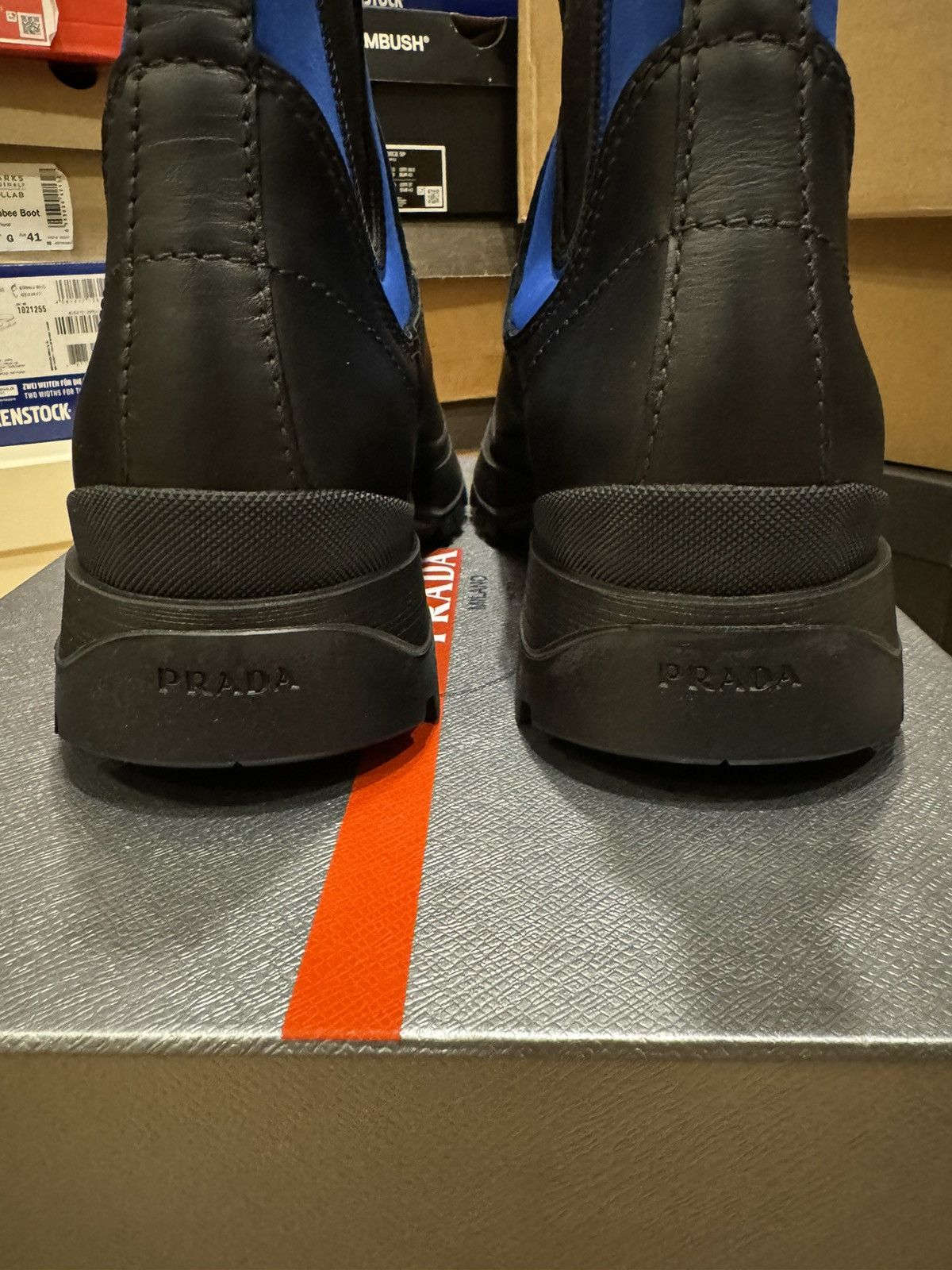 Prada Prada linea rossa black blue brixxen chelsea boot Size US 7 / EU 40 - 2 Thumbnail