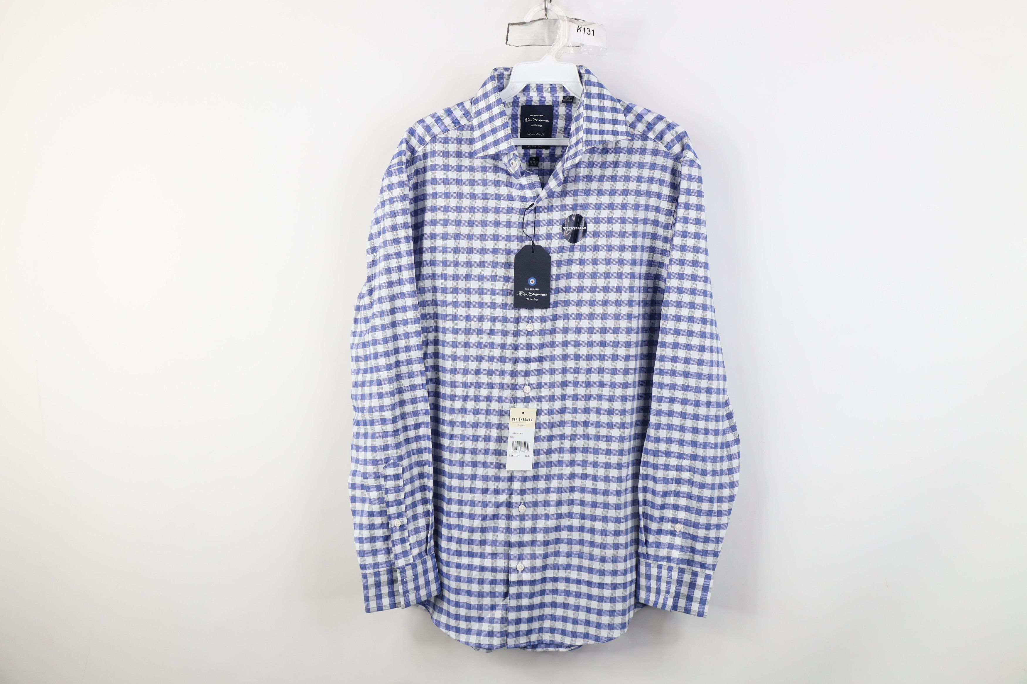 Ben Sherman New Ben Sherman Slim Fit Stretch Collared Button Shirt Blue Size US M / EU 48-50 / 2 - 1 Thumbnail
