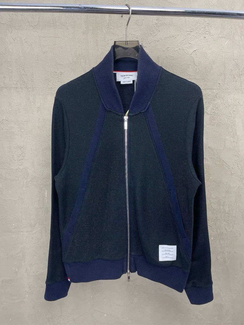 Thom Browne Thom browne Tibetan green oblique stripe zipper baseball ja Size US L / EU 52-54 / 3 - 2 Thumbnail
