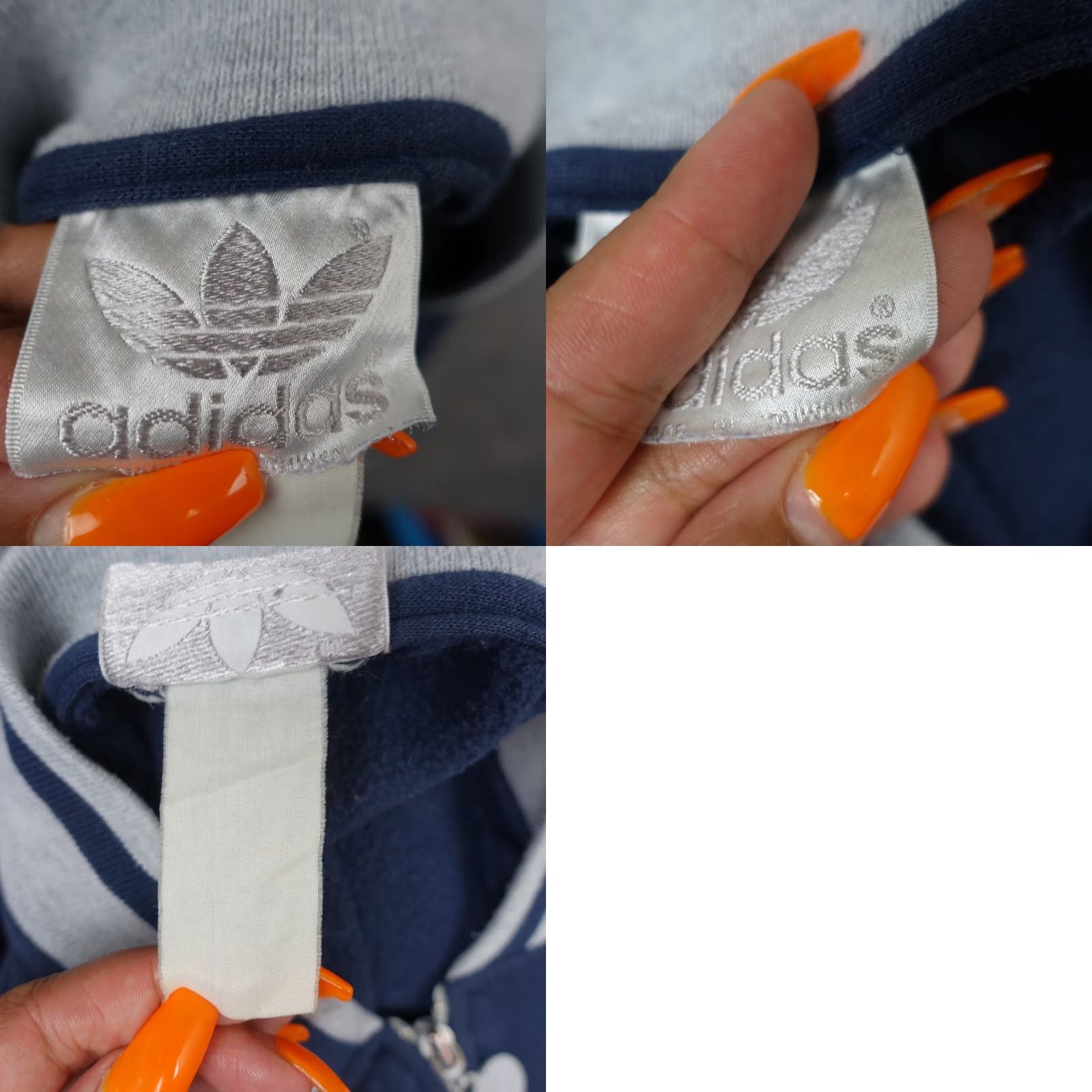 Adidas VINTAGE adidas Sweatshirt Mens Large Gray Full Zip 80s 90s Hip Hop RUN DMC Trefoil Fleece Size US L / EU 52-54 / 3 - 9 Thumbnail