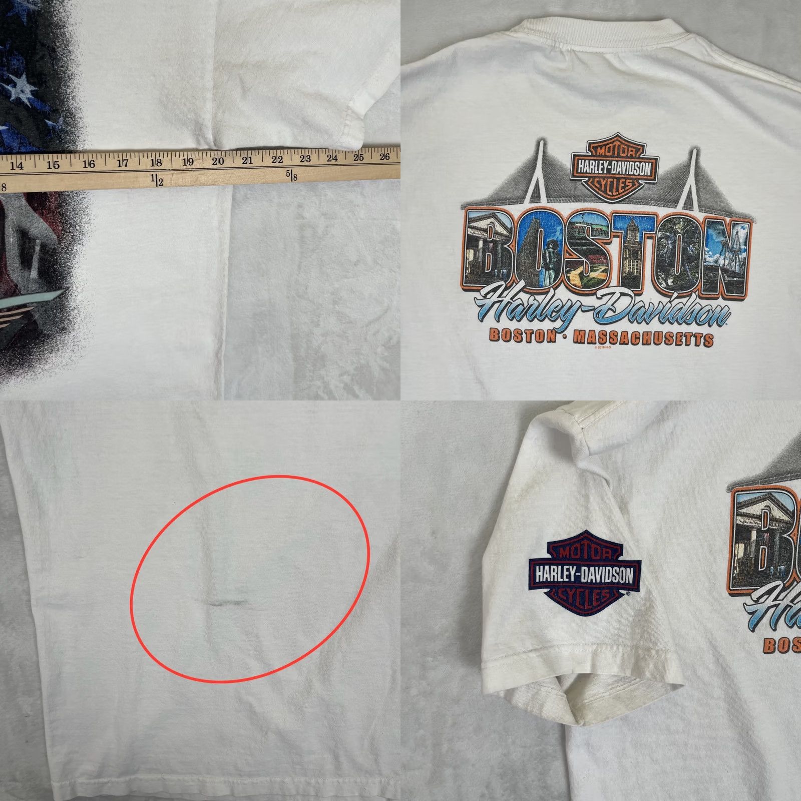 Harley Davidson Harley-Davidson T-Shirt Short Sleeve White Double-Sided Logo Crew Neck L Adult Men USA 2000s Vintage-None Size US L / EU 52-54 / 3 - 8 Thumbnail