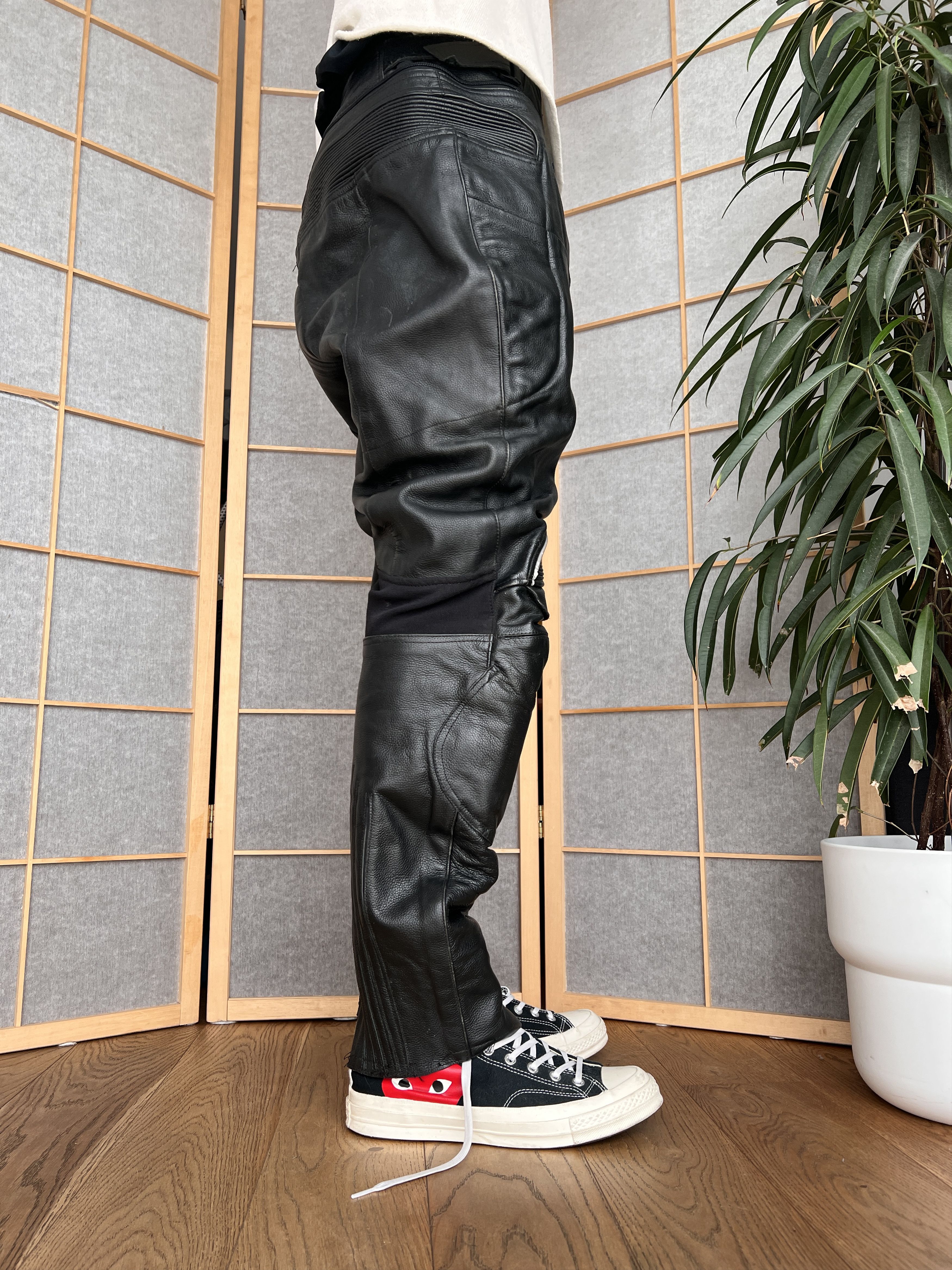 If Six Was Nine CRAZY! Racing leather vintage pants biker avant garde 2000s Size US 34 / EU 50 - 23 Thumbnail