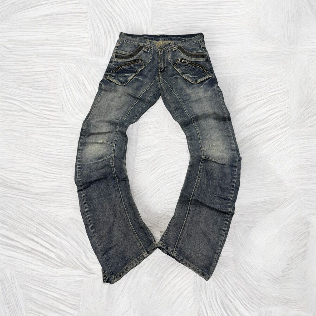 If Six Was Nine PPFM JCURVE LEG 3D POCKET ZIPPER DENIM JEANS Size US 31 - 1 Thumbnail