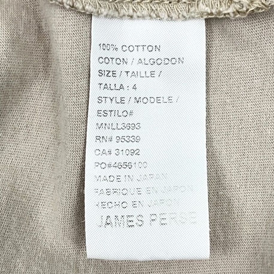 James Perse James Perse Men XL Beige Long Sleeve Pocket Cotton Crew Casual Made in Japan T-Shirt Regular Fit Wood Logo Dec 2020s Vintage No Size US XL / EU 56 / 4 - 6 Thumbnail