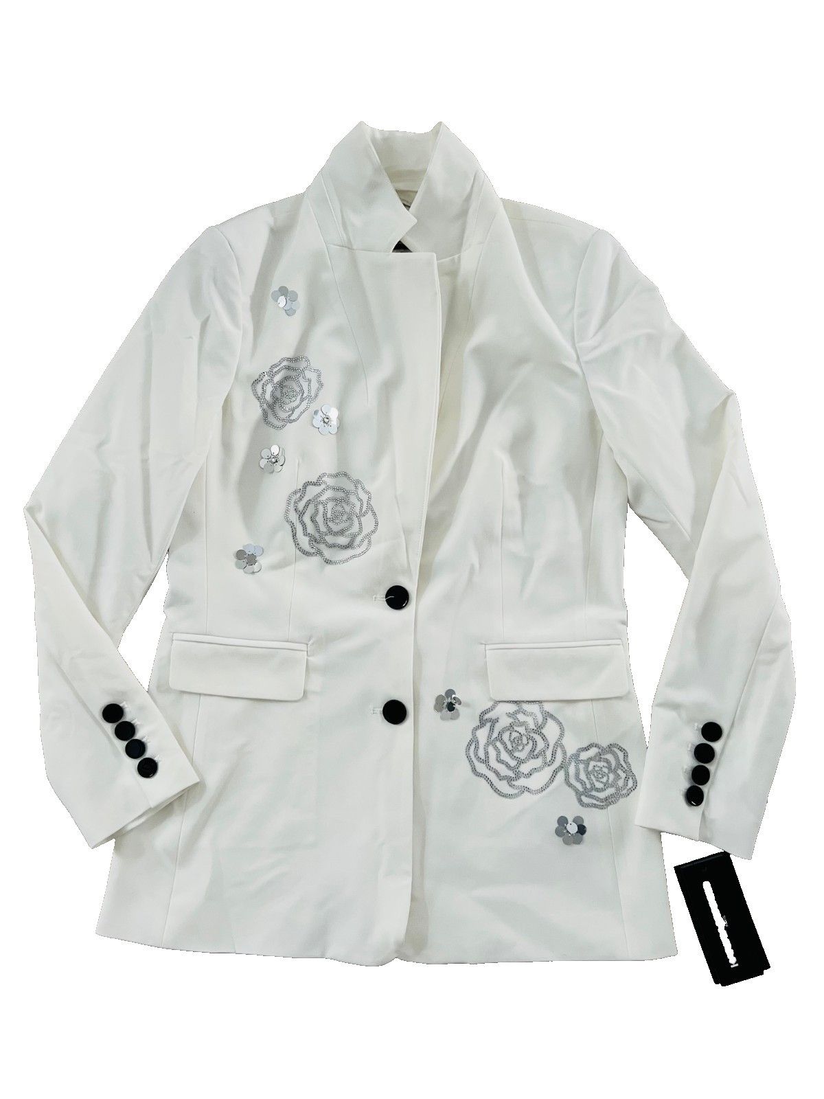 Karl Lagerfeld Karl Lagerfeld Paris Rose Sequin Blazer White ( 4 ) Size S / US 4 / IT 40 - 6 Thumbnail