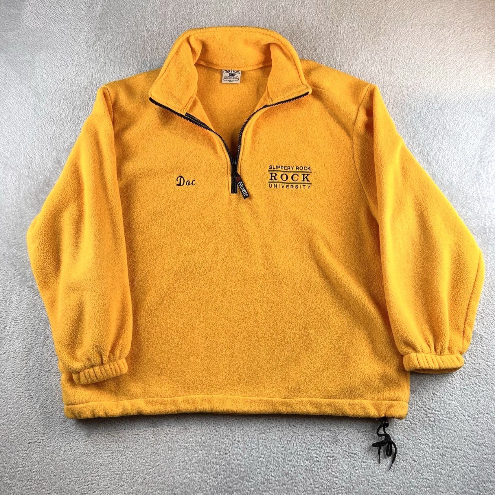 Vintage VTG Oarsman Pullover Sweatshirt Fleece 90s Slippery Rock U Mens XL Yellow USA Size US XL / EU 56 / 4 - 2 Thumbnail